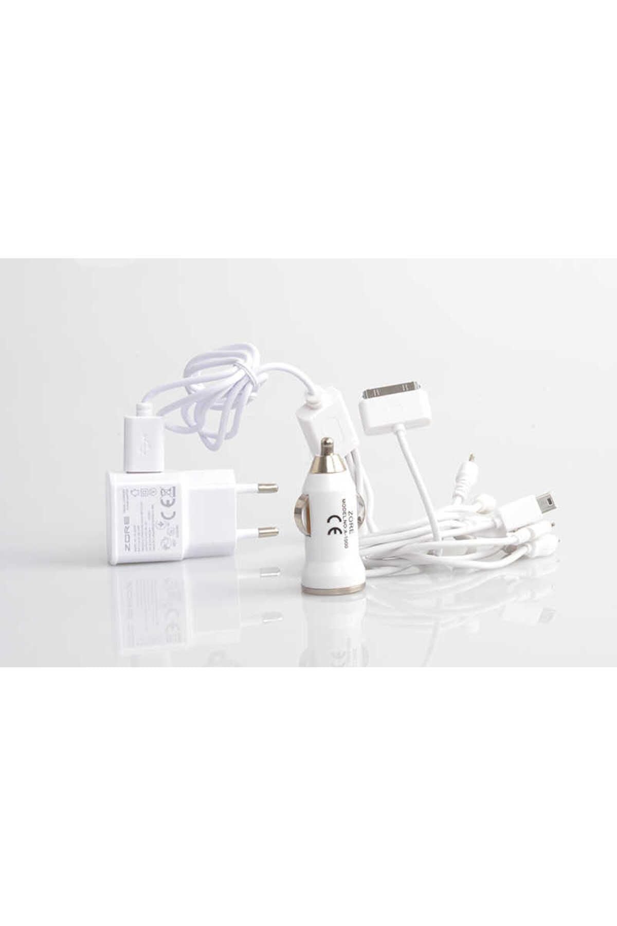 Beyaz Z-37 12 in 1 Ev ve Araç Şarj Seti-Zore