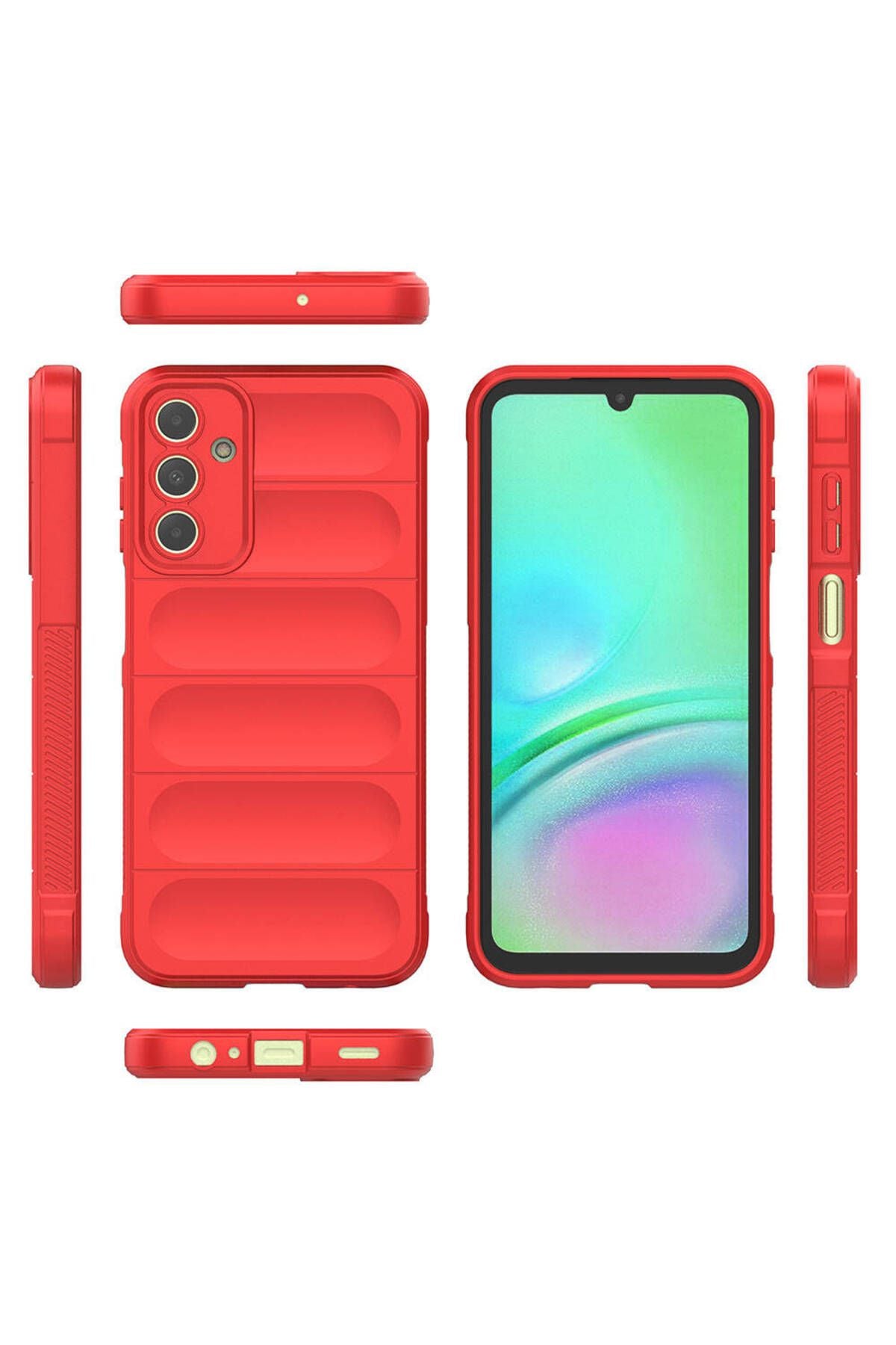 Galaxy A15 Kılıf Esnek TPU Oyuklu Arka Yüzey Tasarımlı Zore Etnik Silikon Kapak - Koyu Yeşil