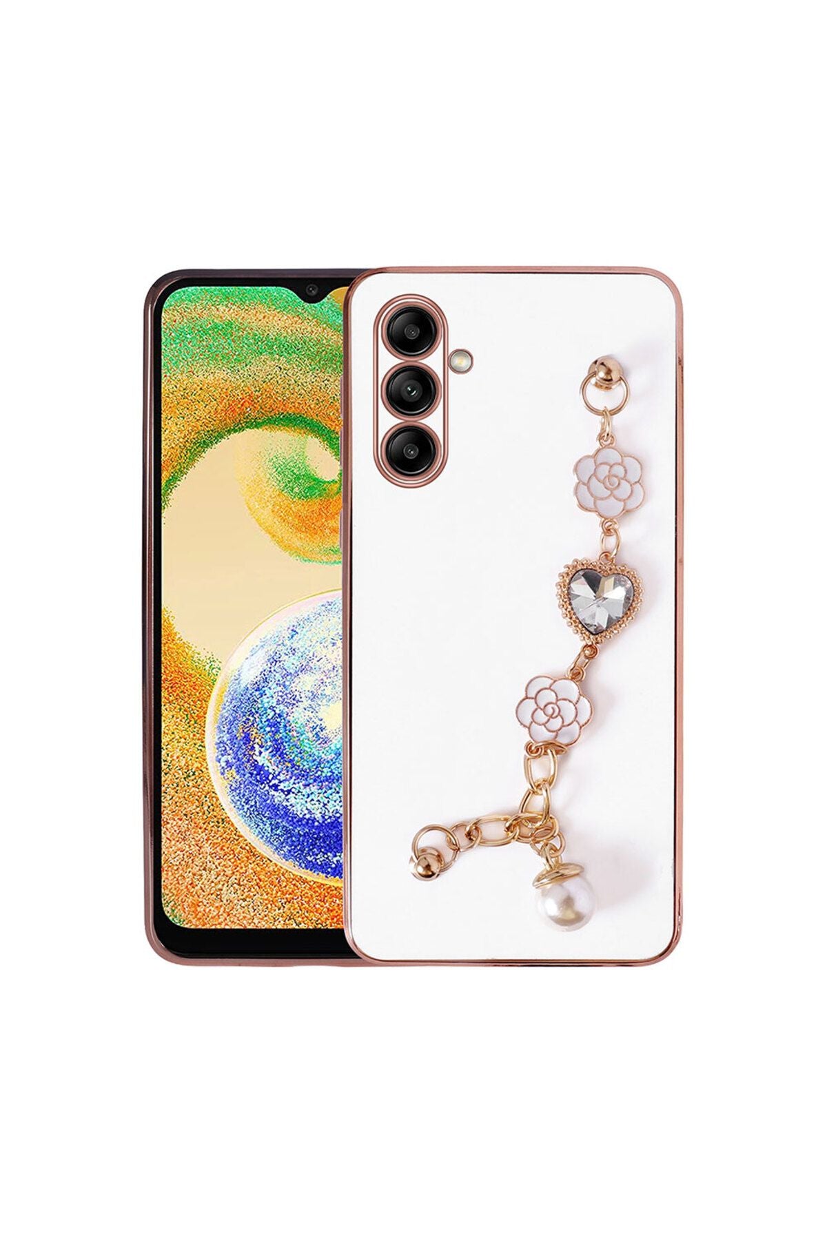 Galaxy A04S Kılıf El Tutamaçlı Kamera Korumalı Zore Taka Silikon Kapak - Siyah