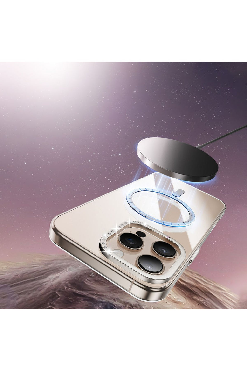 iPhone 16 Pro Uyumlu Kılıf Magsafe Şarj Özellikli Kamera Standlı Zore Estop Kapak - Şeffaf