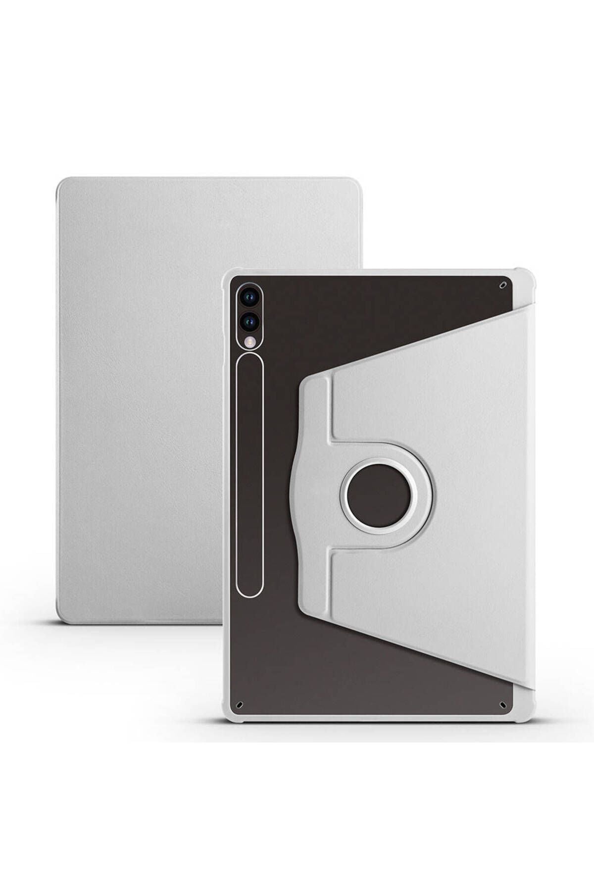 Galaxy Tab S9 Plus Kılıf Uyumlu Termik Kalem Bölmeli Dönebilen Standlı Kılıf-Lavendery Gray
