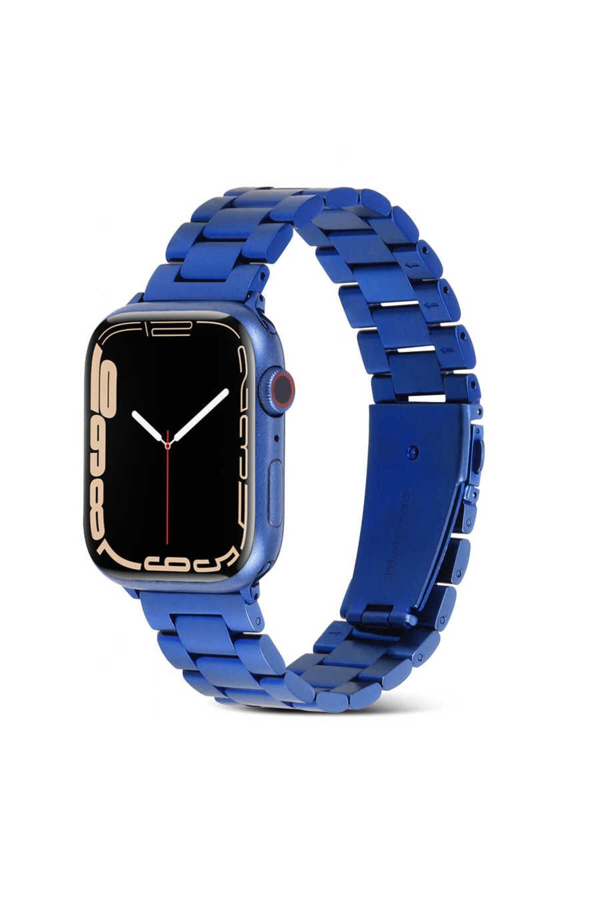 Watch 38mm Uyumlu KRD-04 Metal Zore Kordon-Mavi