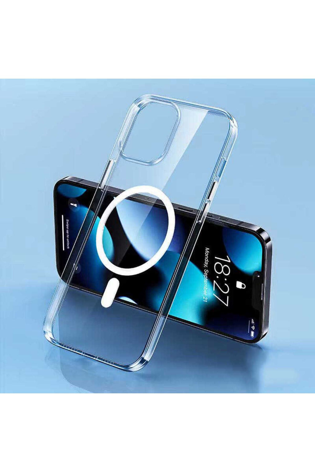 iPhone 14 Uyumlu Zore Tacsafe Wireless Kılıf-Renksiz