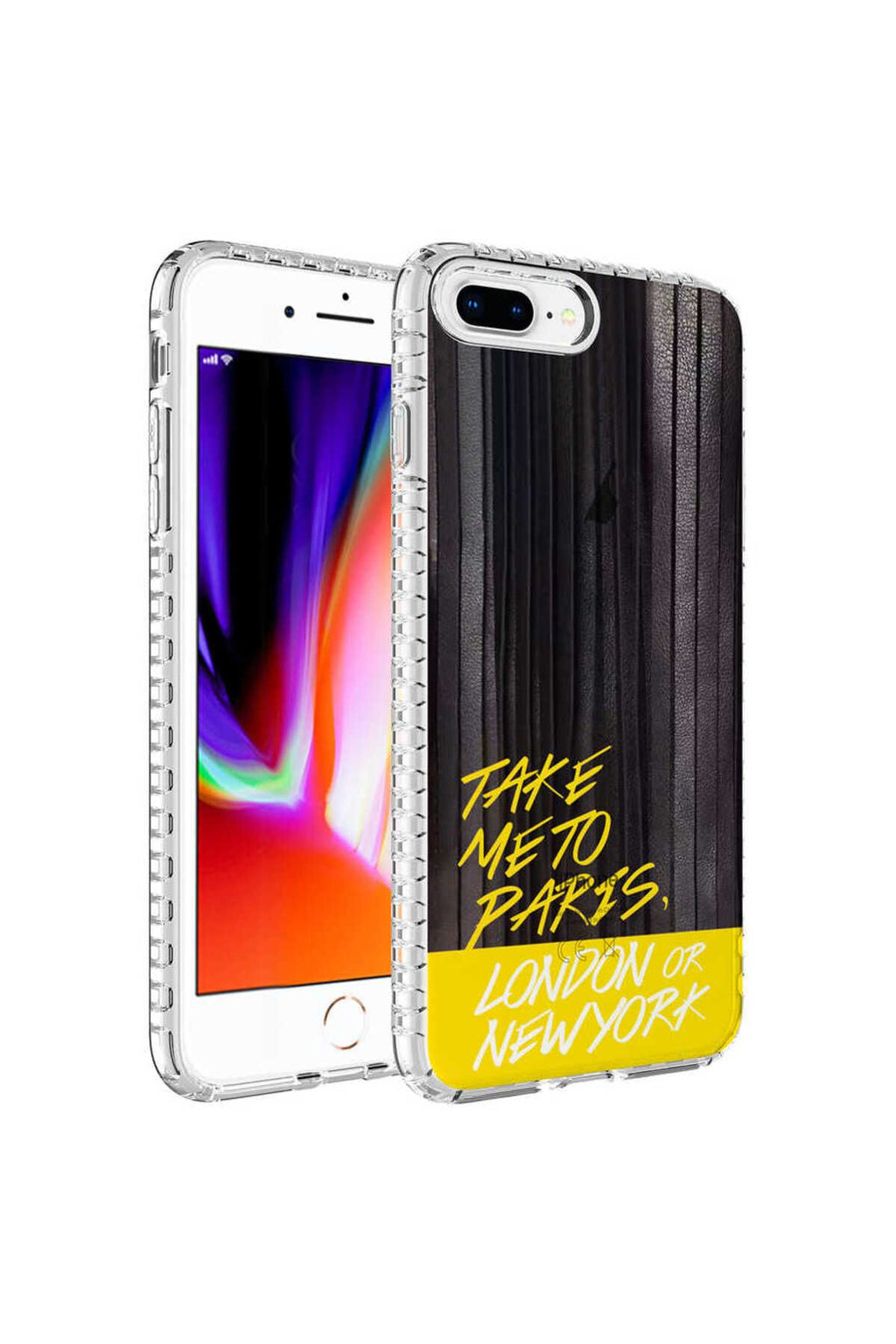 iPhone 8 Plus Kılıf Airbag Kenarlı Renkli Desenli Silikon Zore Elegans Kapak - NO3