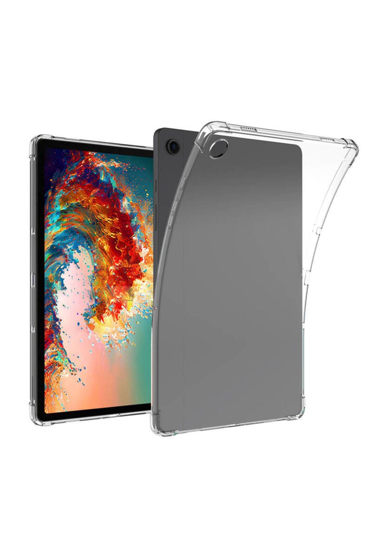 Galaxy Tab A9 Kılıf  Uyumlu Zore Tablet Nitro Anti Shock Silikon Kapak-Renksiz