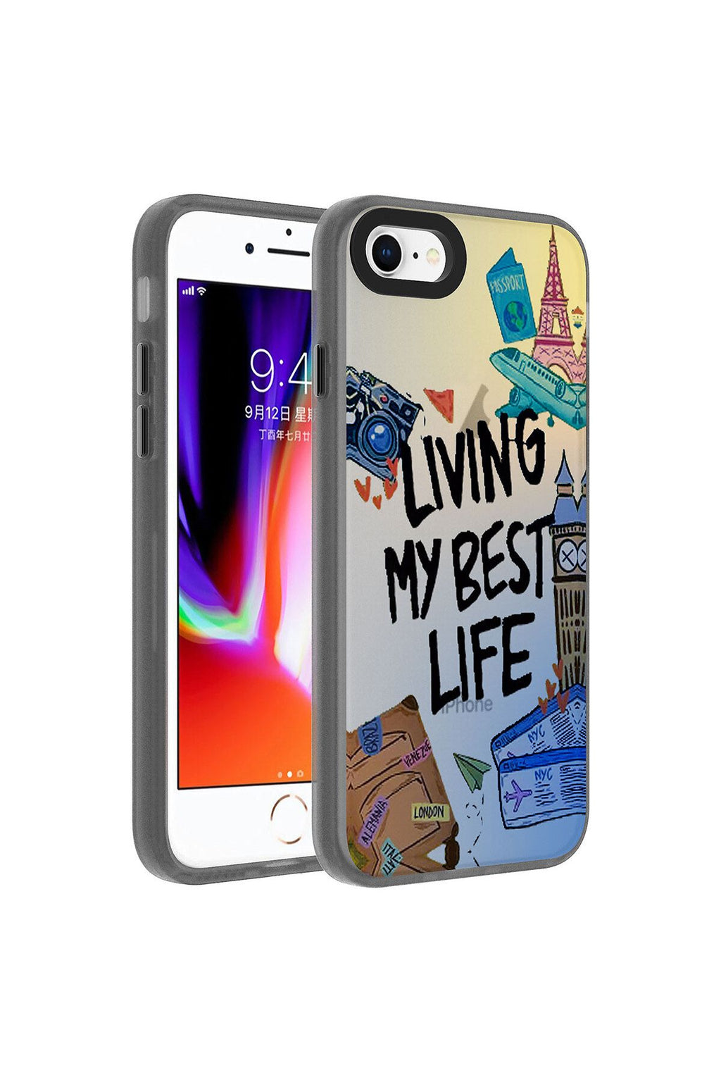 iPhone SE 2022 Uyumlu Desenli CSK Zore Dragon Sert Kılıf-Astronot