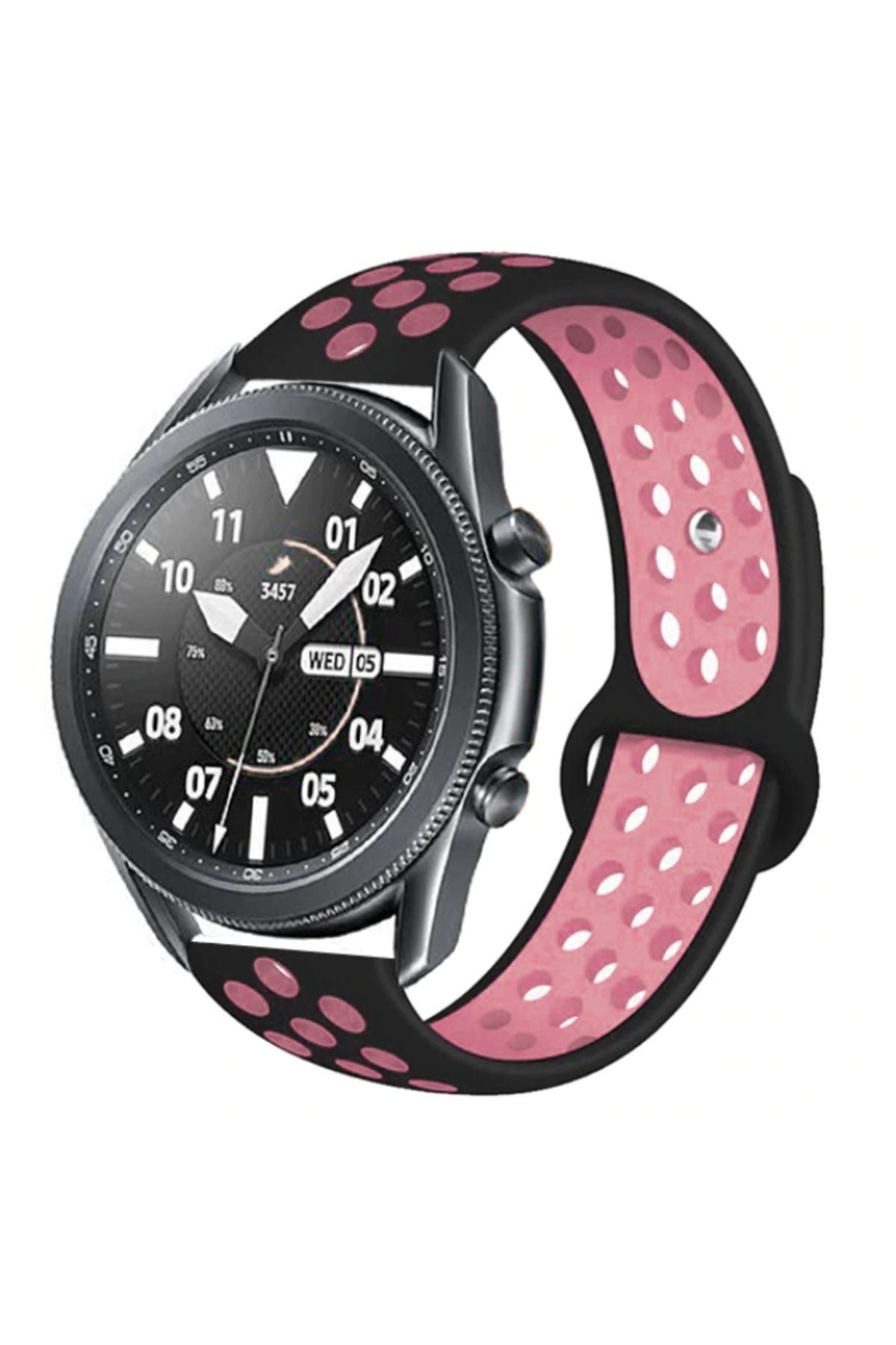 Galaxy Watch 46mm (22mm) KRD-02 Uyumlu Zore Kordon-Kırmızı-Siyah