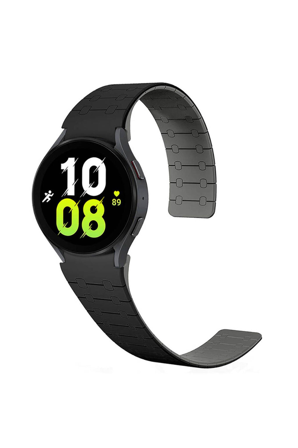 Galaxy Watch 6 44mm Zore KRD-111 20mm Çizgili Desenli Silikon Kordon-Siyah