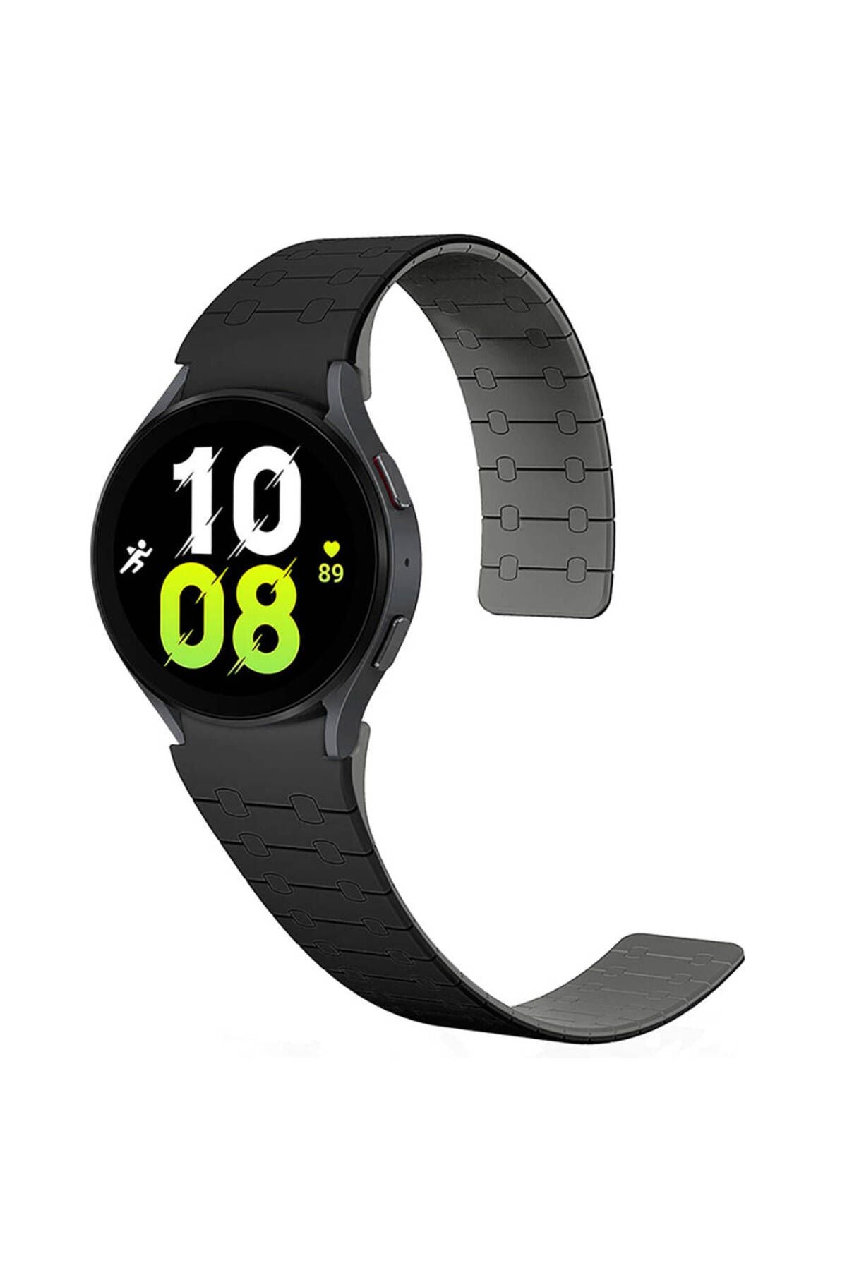 Galaxy Watch 6 44mm Zore KRD-111 20mm Çizgili Desenli Silikon Kordon-Siyah