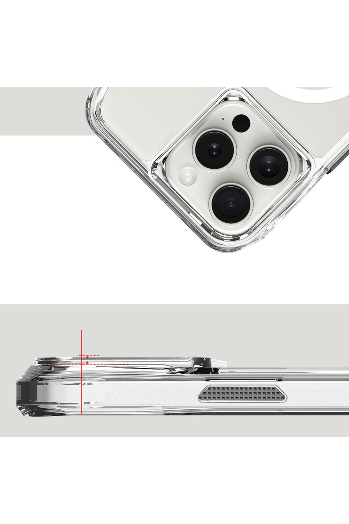 iPhone 16 Pro uyumlu  Kılıf Magsafe Şarj Özellikli Airbagli Şeffaf İncek Kapak - Şeffaf