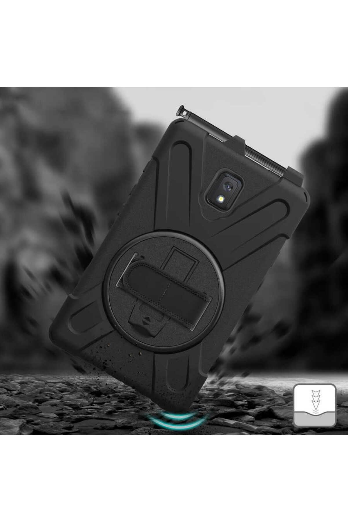 Galaxy Tab Active 3 T577 Zore Defender Tablet Silikon - Siyah