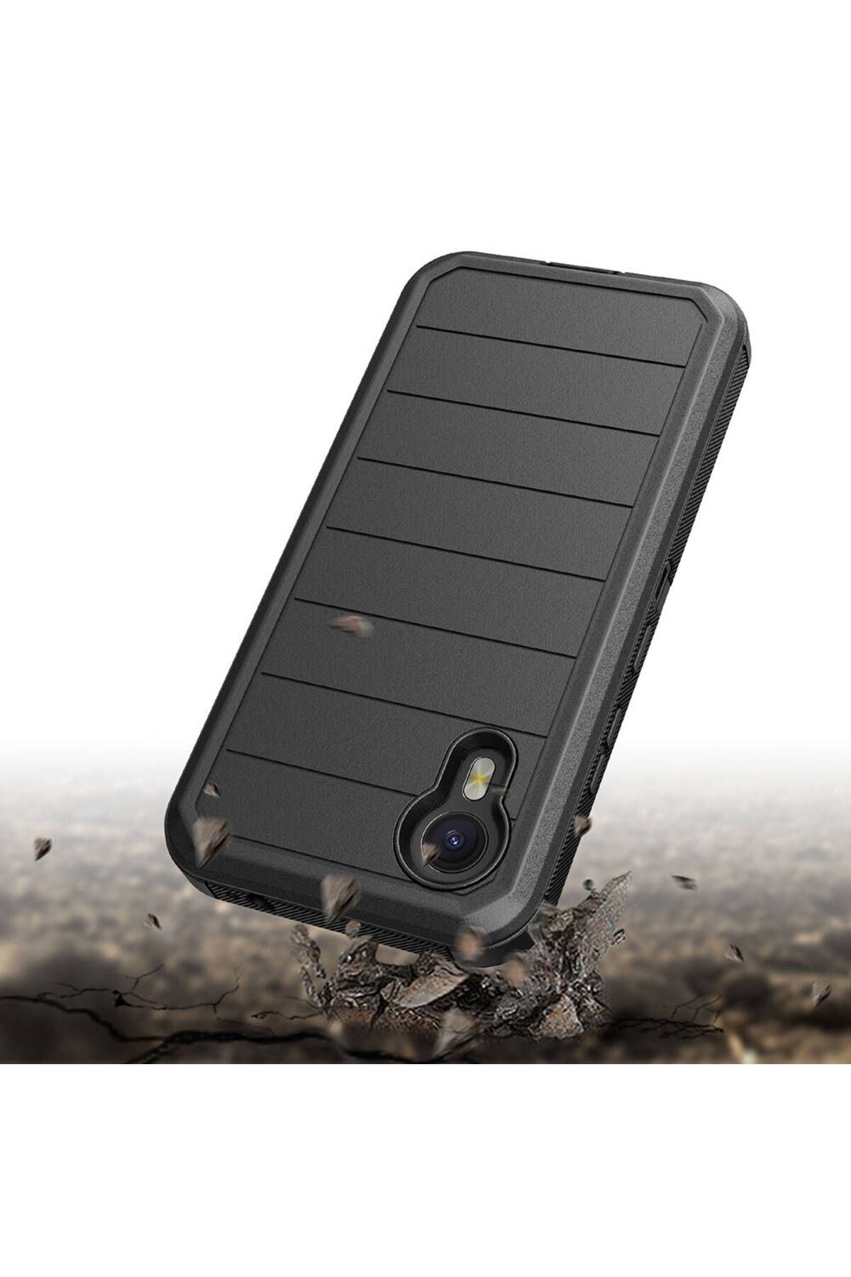 Galaxy XCover7 Pro Kılıf Zore Double Clip Kapak - Siyah