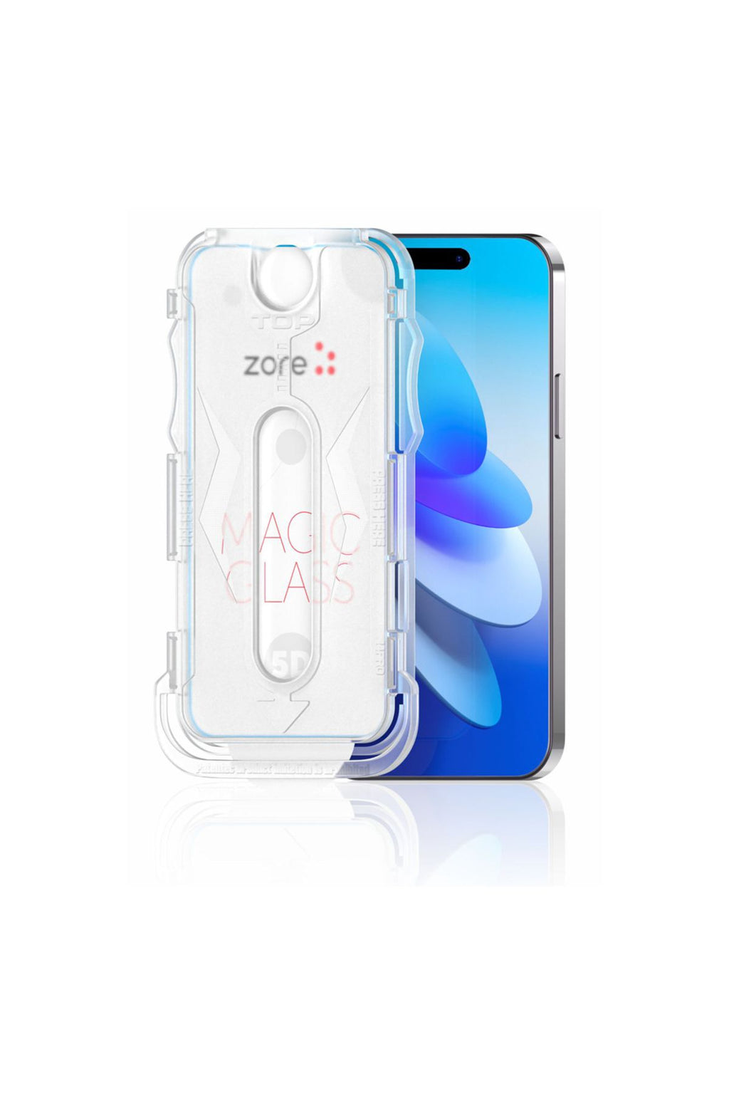 iPhone 16 Zore Kolay Uygulama Aparatlı 5D Magic Glass Cam Ekran Koruyucu