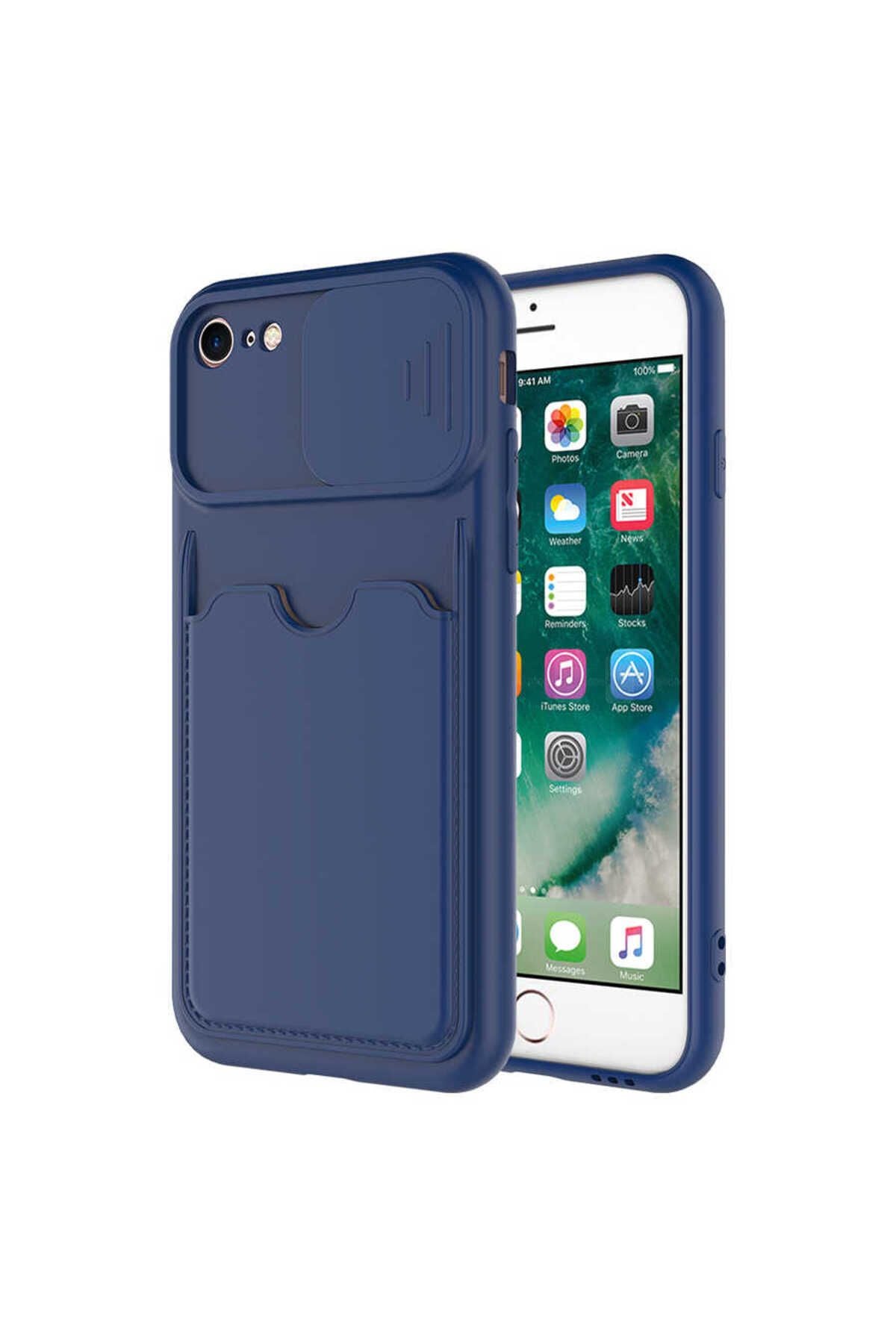 iPhone SE 2020 Kılıf Zore Kartix Kapak - Lacivert