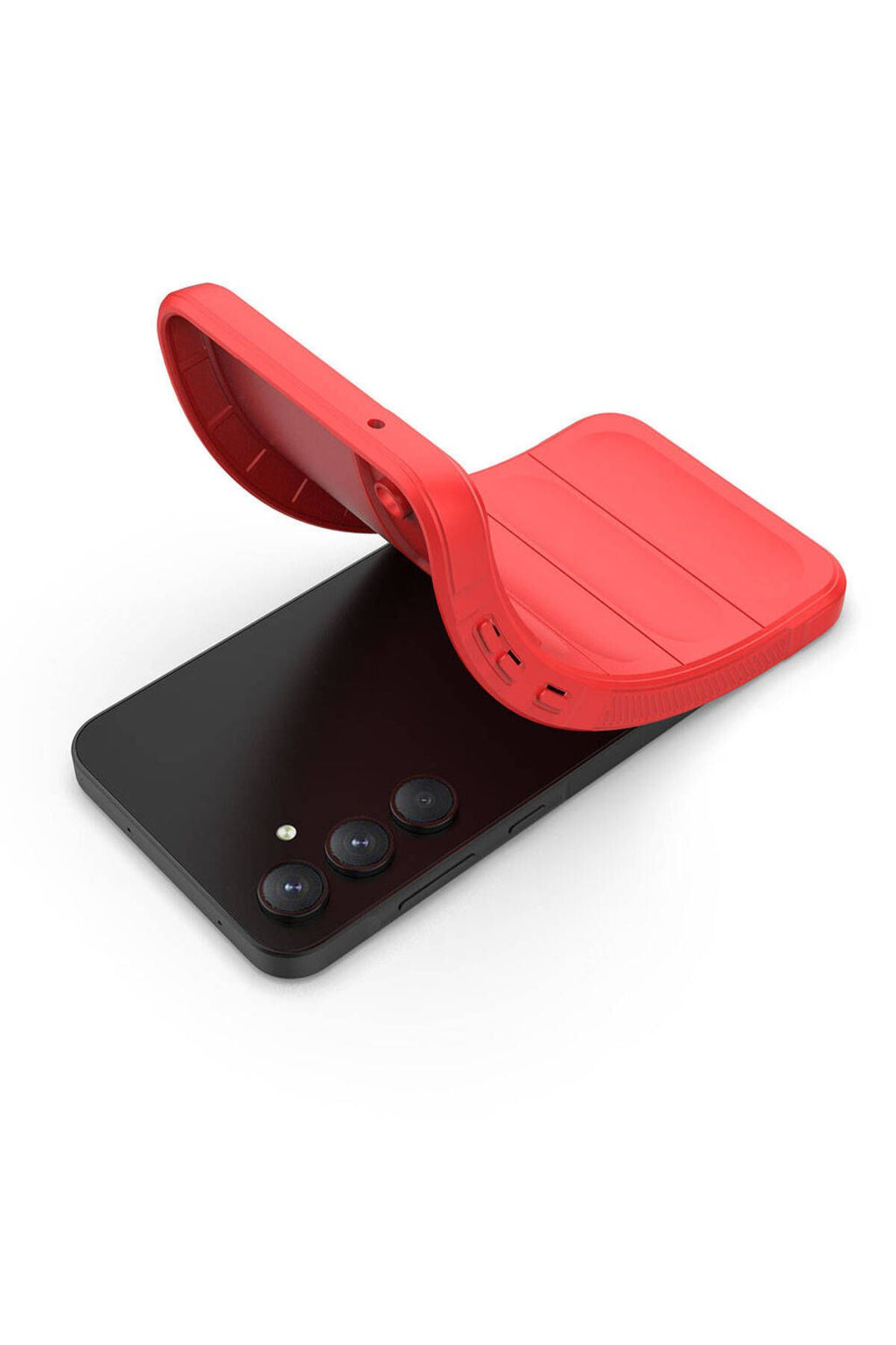 Galaxy A55 Kılıf Esnek TPU Oyuklu Arka Yüzey Tasarımlı Zore Etnik Silikon Kapak - Siyah