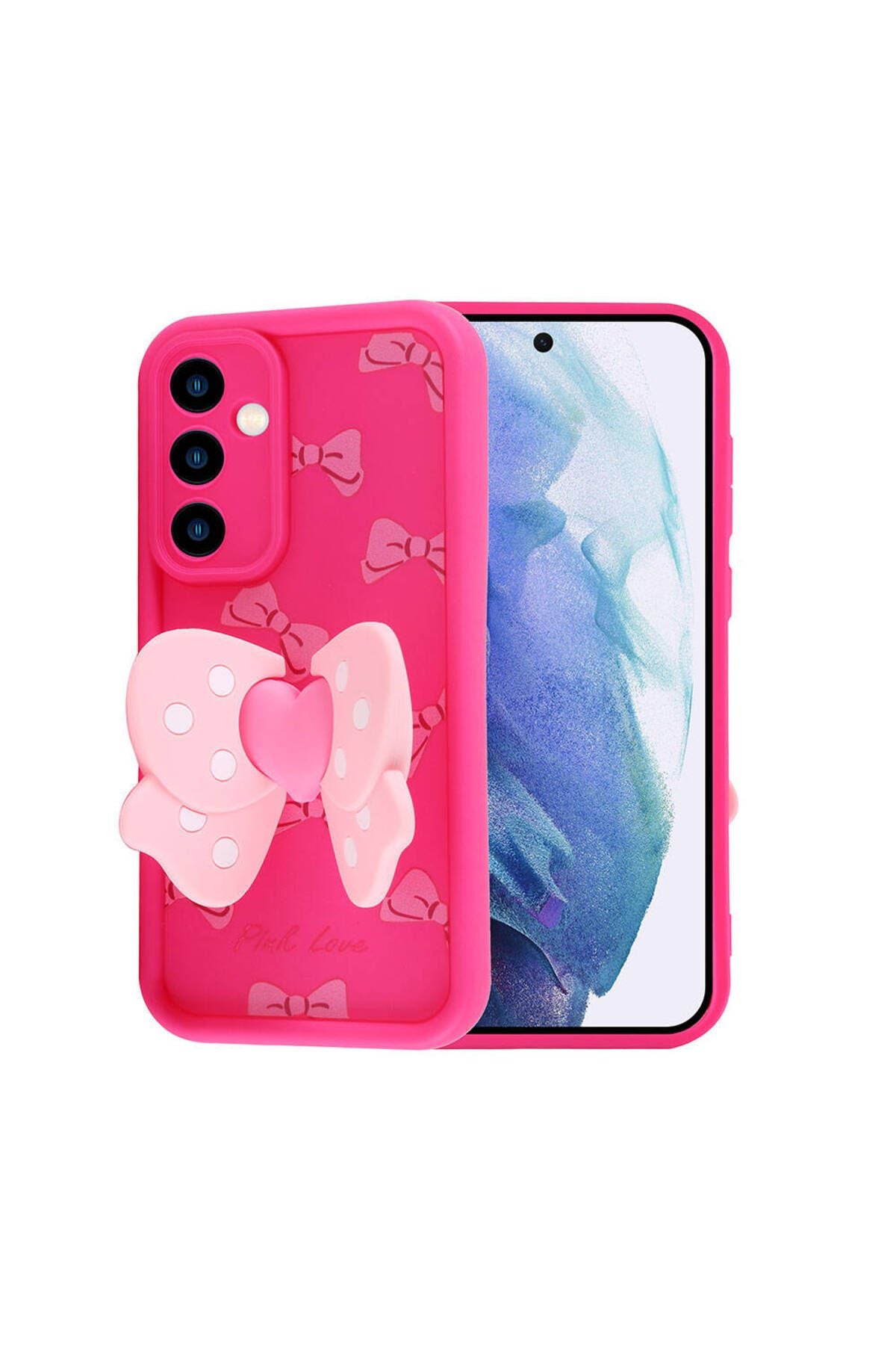 Galaxy A55 Kılıf Kamera Korumalı Figür Tasarımlı Zore Kapya Kapak - Koyu Kahve