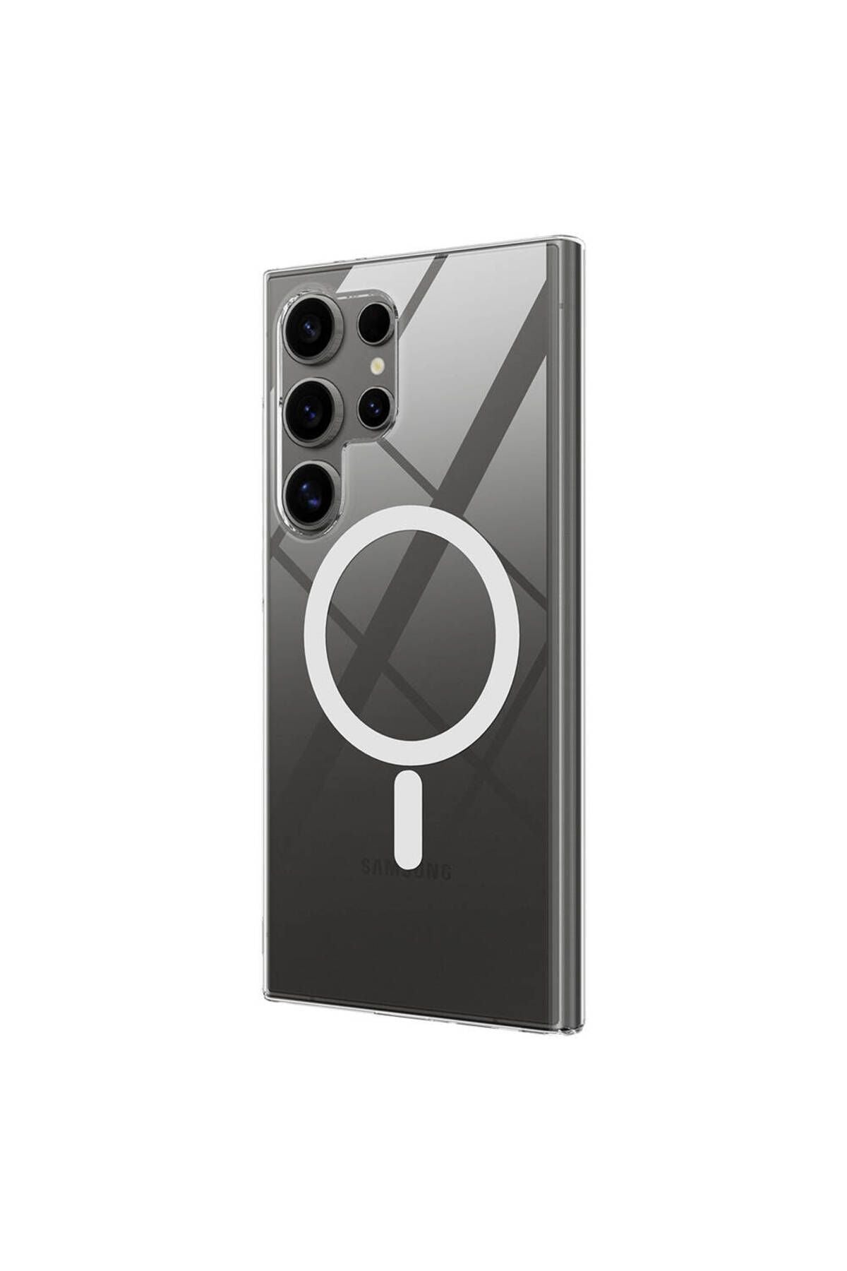 Galaxy S24 Ultra Kılıf Kamera Korumalı Magsafe Sert PC Zore Porto Kapak-Renksiz