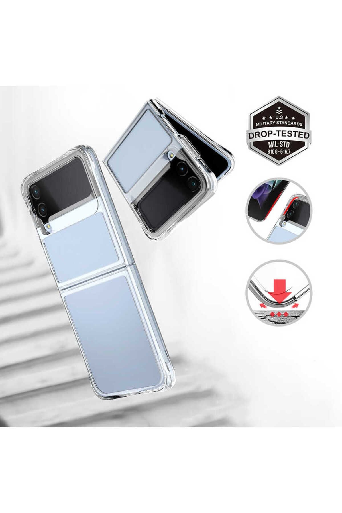 Galaxy Z Flip 4 Uyumlu Zore Vonn Kılıf-Renksiz