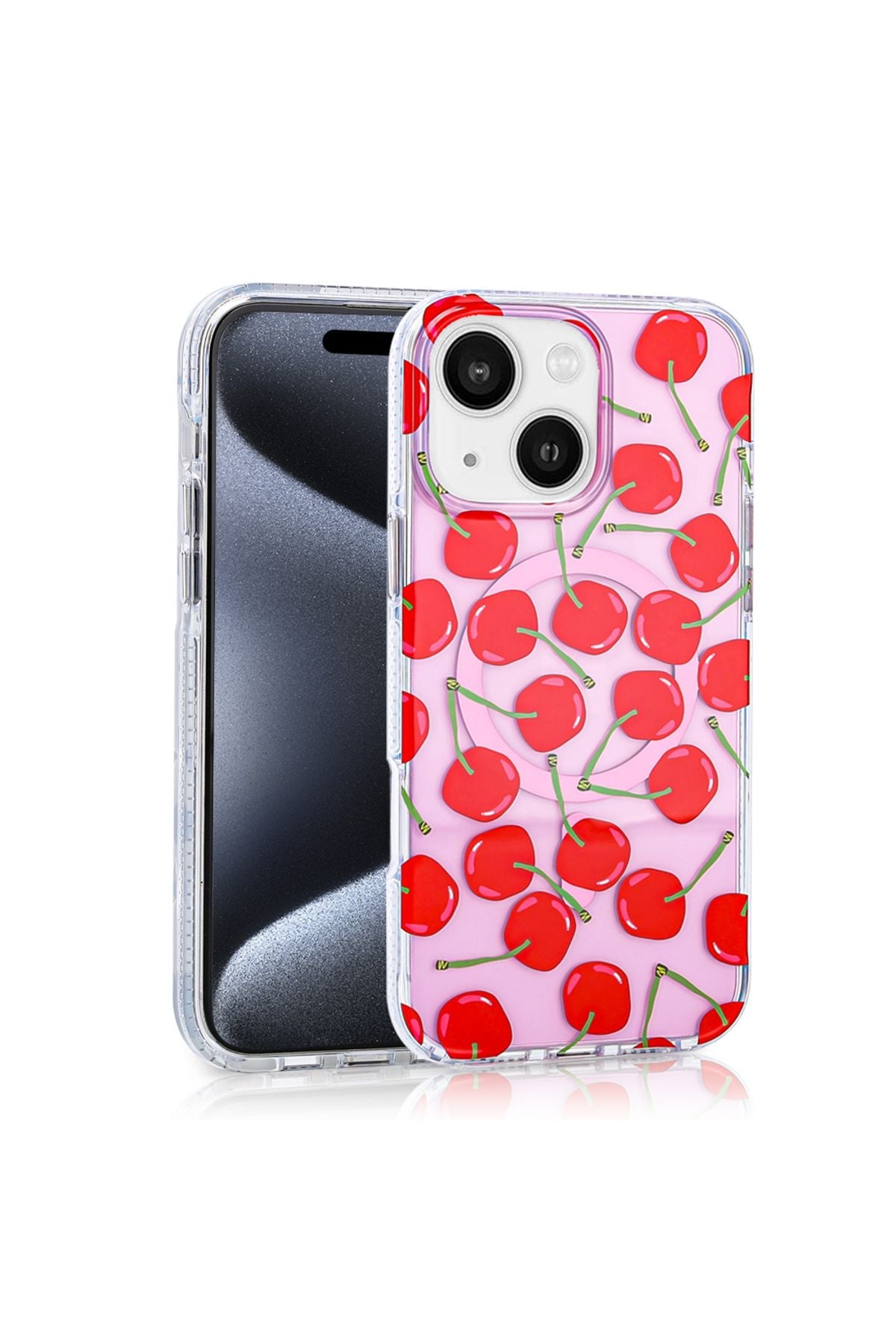 iPhone 15 Uyumlu Kılıf Magsafe Şarj Özellikli Zore Stilo Kapak-Kırmızı