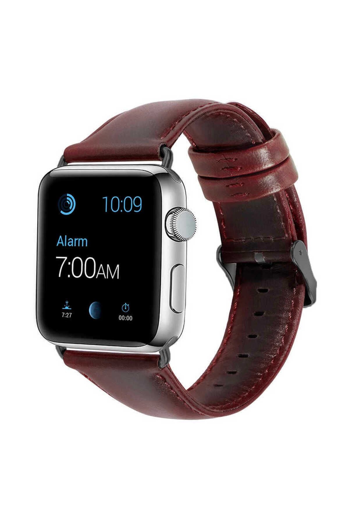 Watch Ultra 49mm Kordon Uyumlu Luxury Leather Deri Strap Kayış CLO- NO9