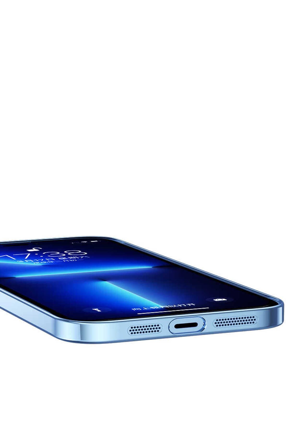 iPhone 14 Uyumlu Sert PC Renkli Çerçeveli Zore Riksos Kılıf-Gümüş