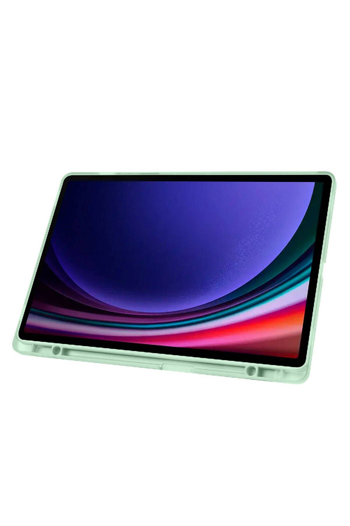 Galaxy Tab S9 Plus Kılıf Zore Tri Folding Kalem Bölmeli Standlı Kılıf - Yeşil