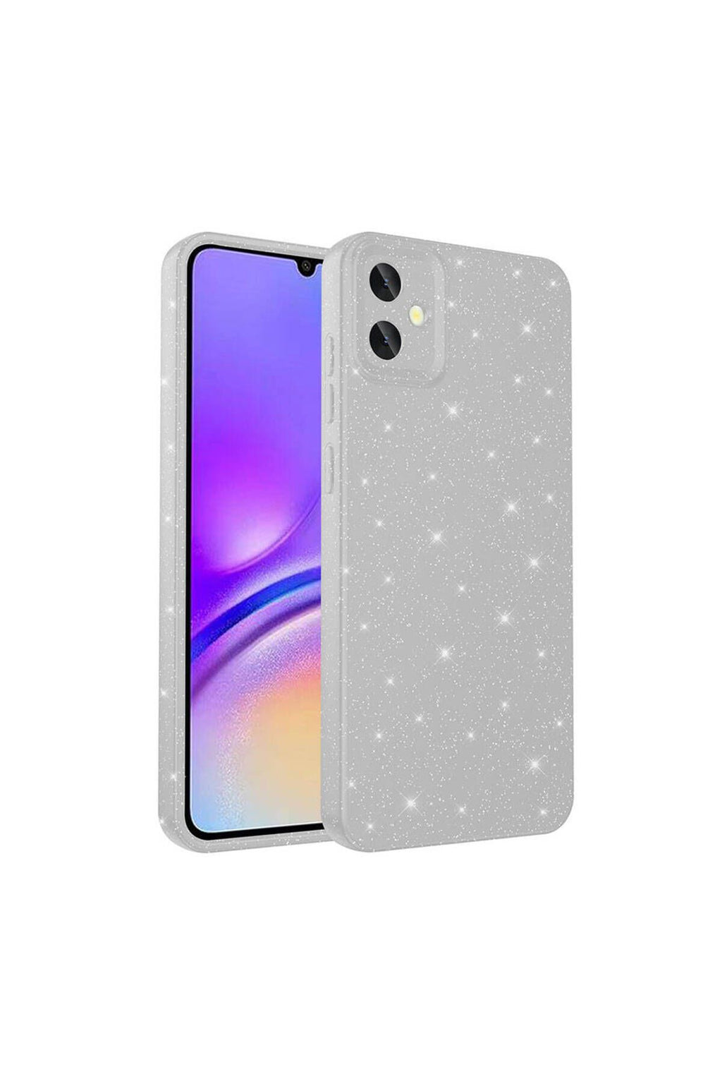 Galaxy A05 Kılıf Kamera Korumalı Simli Lüks Zore Koton Kapak - Gümüş