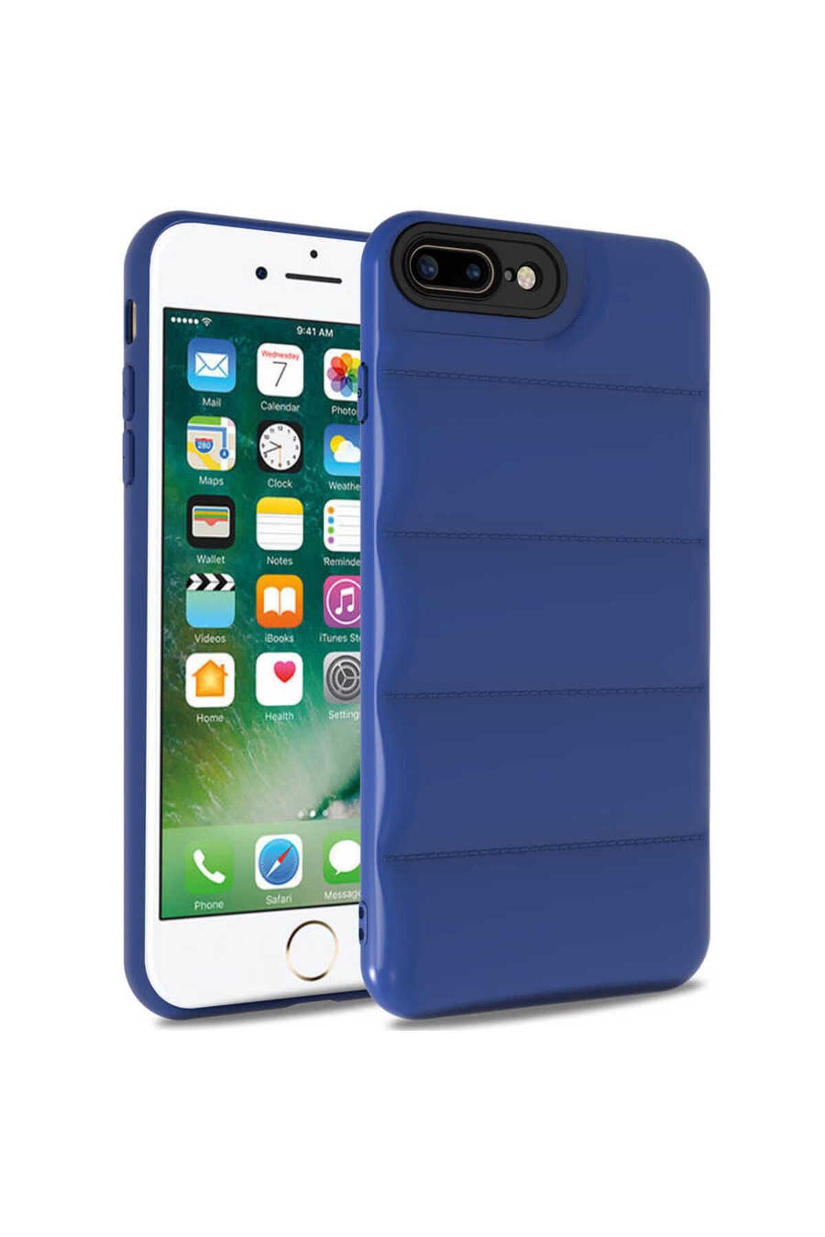 iPhone 8 Plus Kılıf Zore Kasis Kapak - Saks Mavi