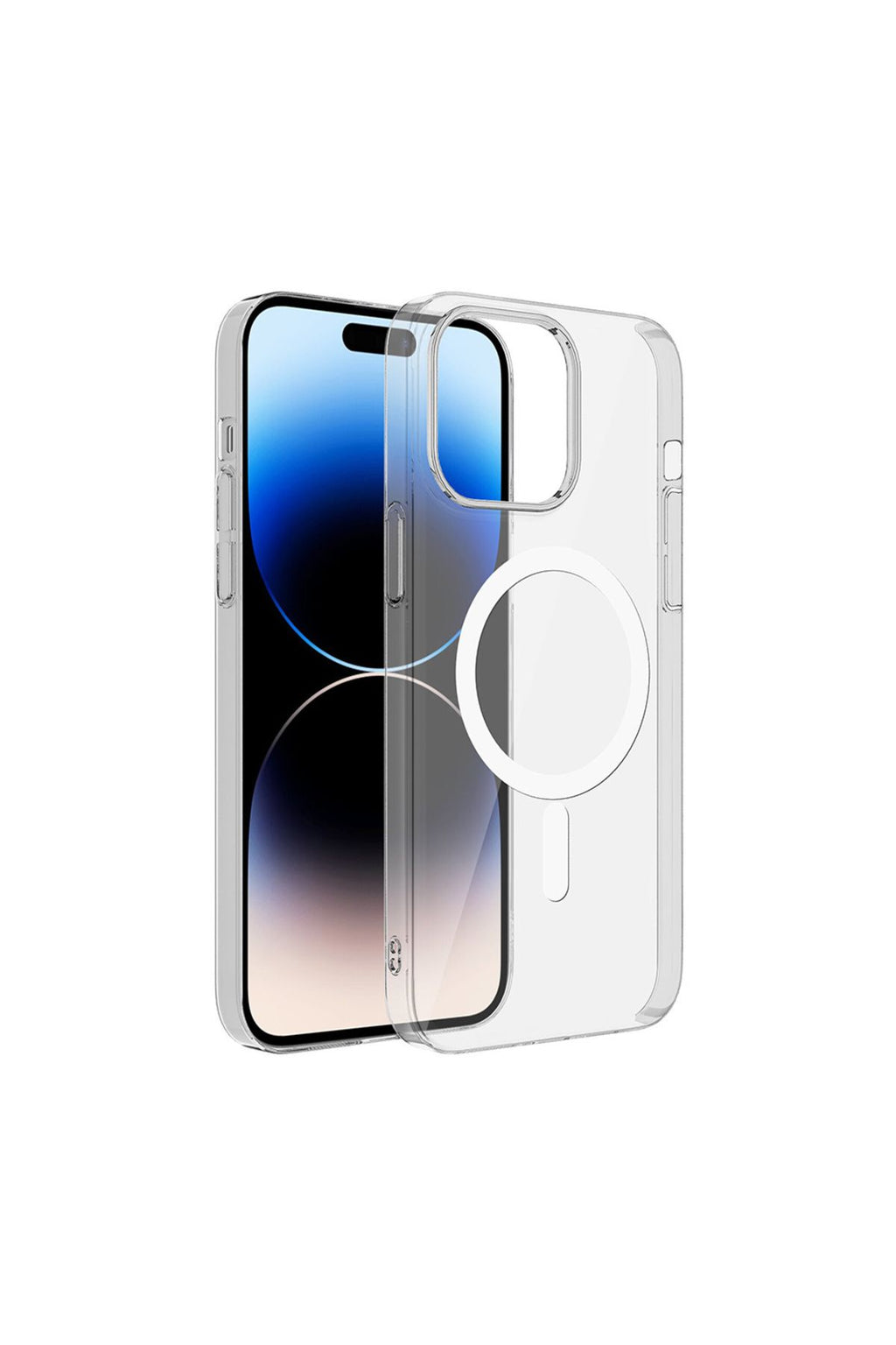 iPhone 15 Plus Uyumlu Zore Magsafe Şarj Özellikli Şeffaf Tek Kamera Çerçeveli Porto Kılıf-Renk