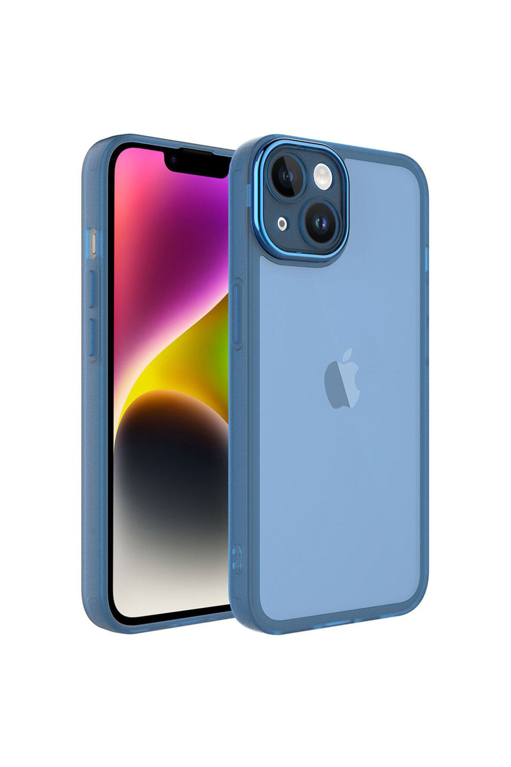iPhone 14 Uyumlu Kamera Korumalı Transparan Zore Post Kılıf-Mavi