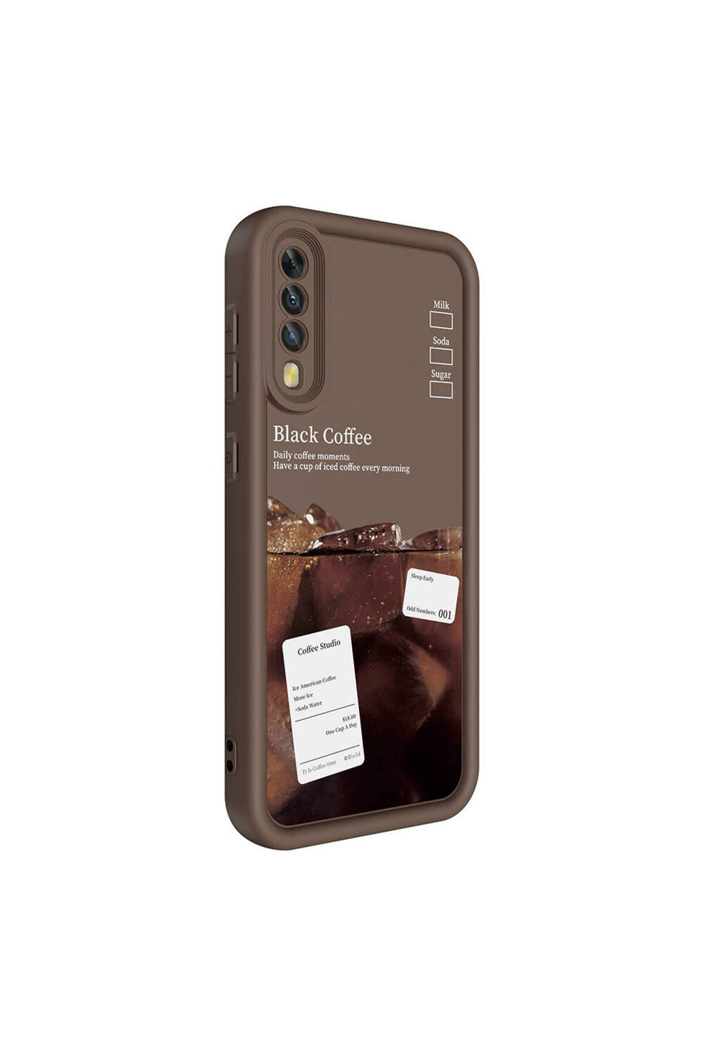 Galaxy A70 Kılıf Kamera Korumalı Baskılı Arka Yüzey Zore Klas Kapak - Koyu Kahve