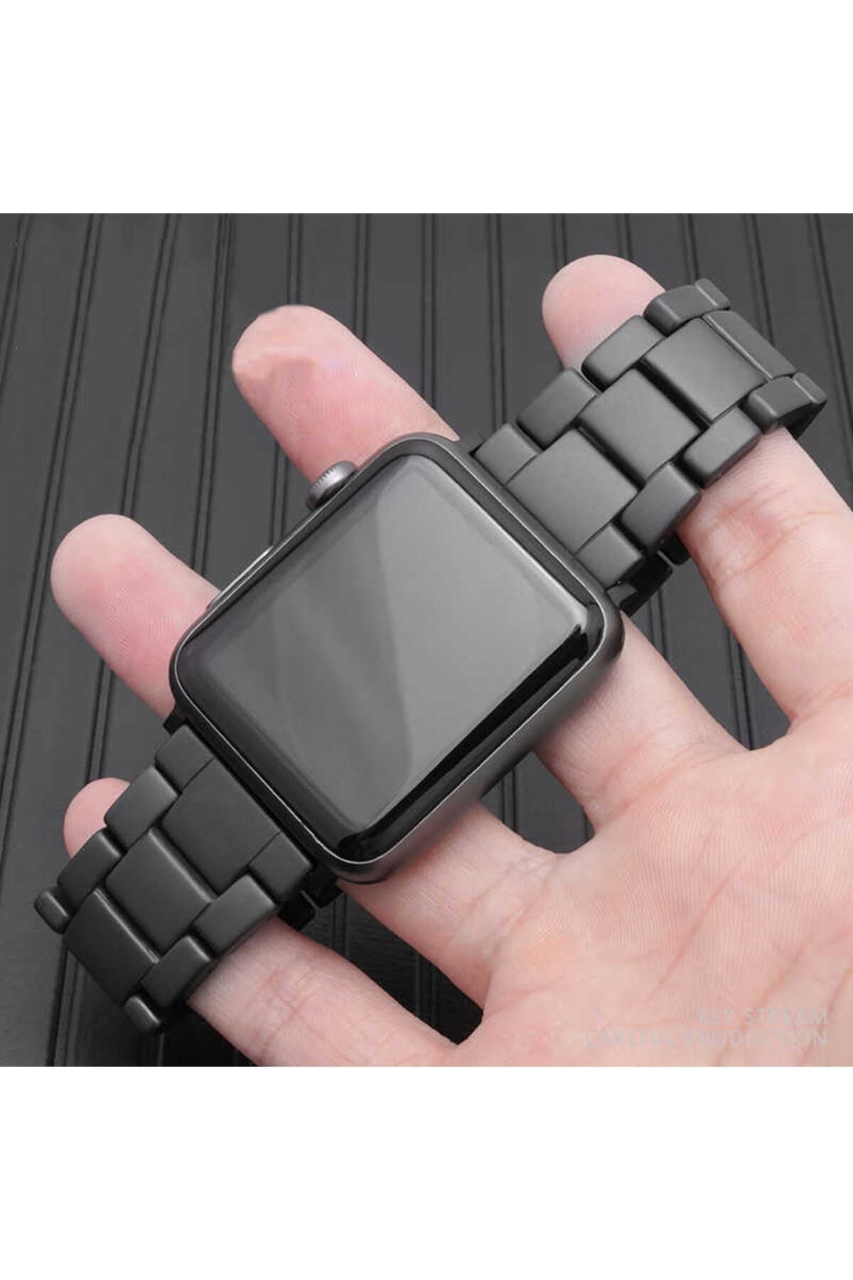 Watch Ultra 49mm Kordon Mat Seramik Metal Strap Kayış CLO- Siyah