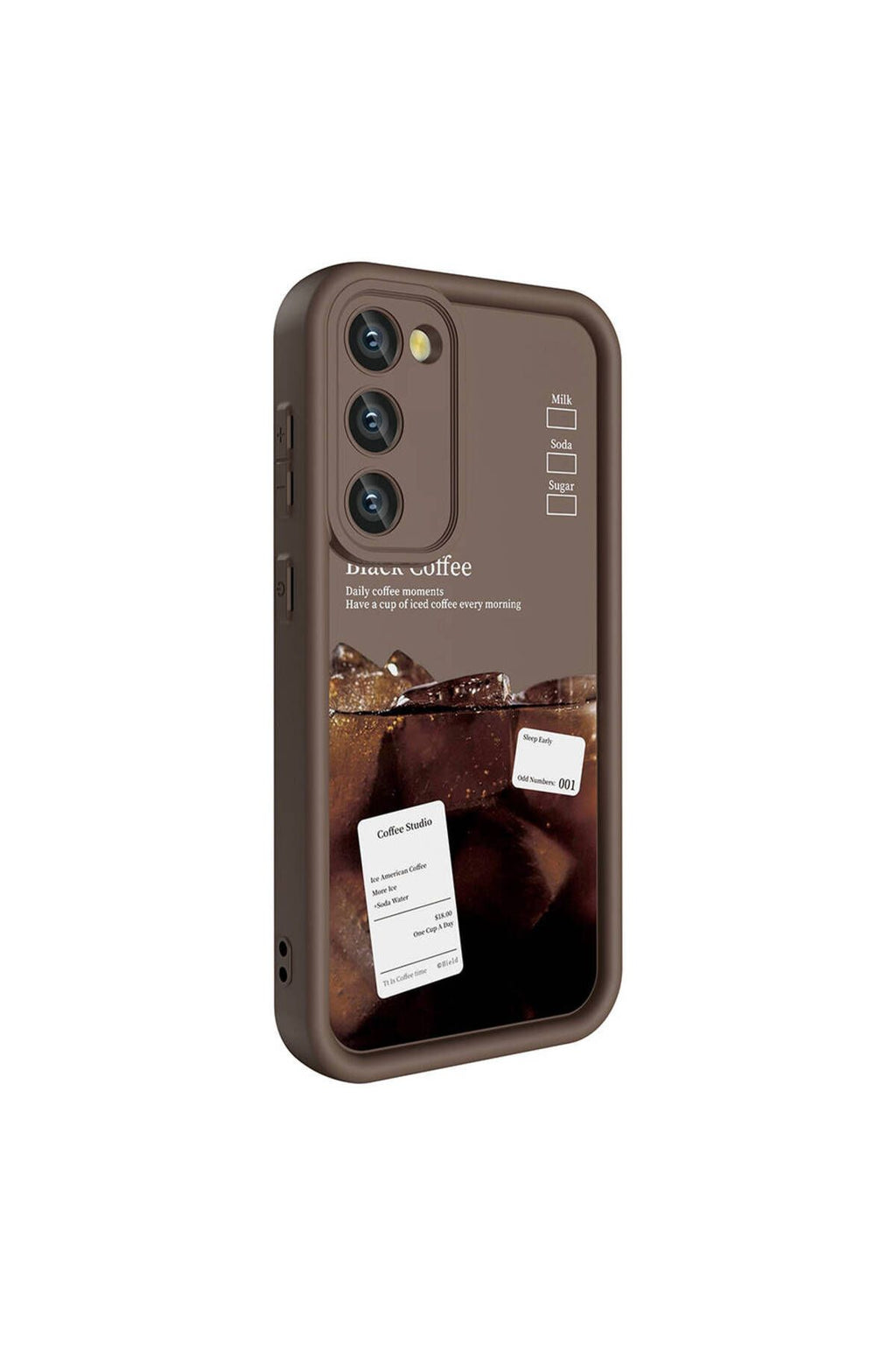 Galaxy S23 Kılıf Kamera Korumalı Baskılı Arka Yüzey Zore Klas Kapak - Koyu Kahve