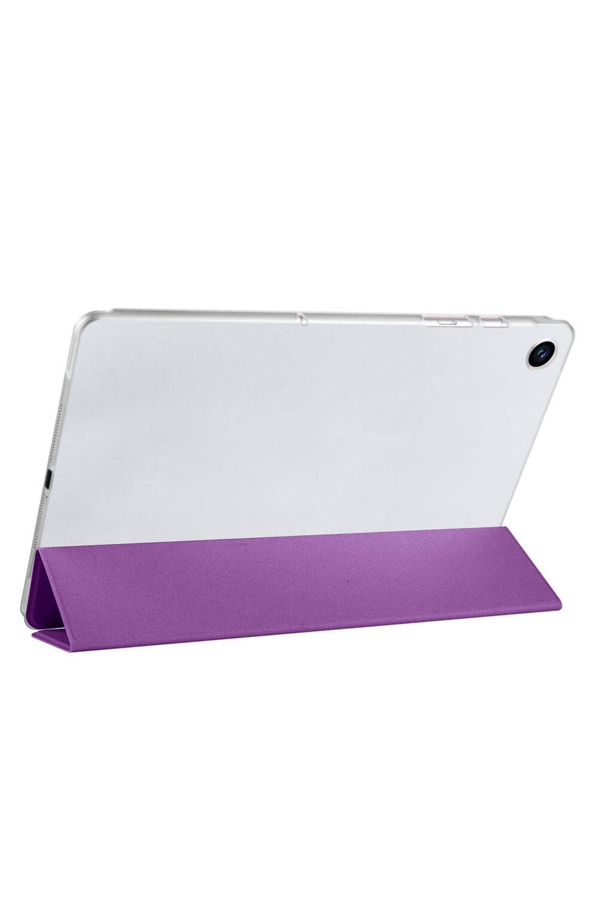 Galaxy Tab A9 Plus Uyumlu Zore Smart Cover Standlı 1-1 Kılıf-Pembe Koyu