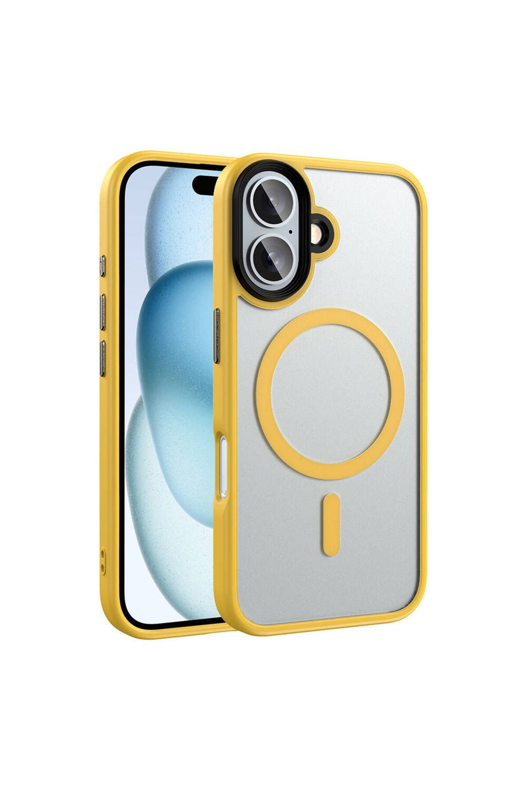 Apple iPhone 16 Plus Kılıf Mat Arka Yüzey Wireless Şarj Özellikli Zore Flet Magsafe Kapak-Gümüş