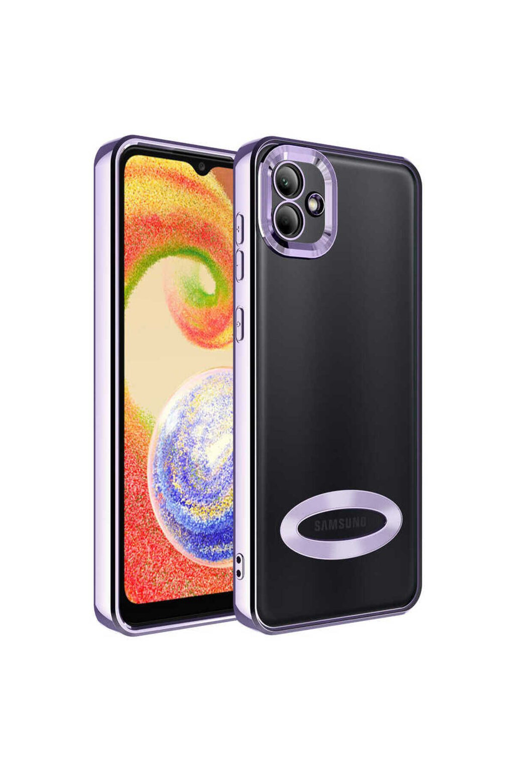 Galaxy A03 Kılıf Kamera Korumalı Logo Gösteren RNTC Omega Kapak - Lila