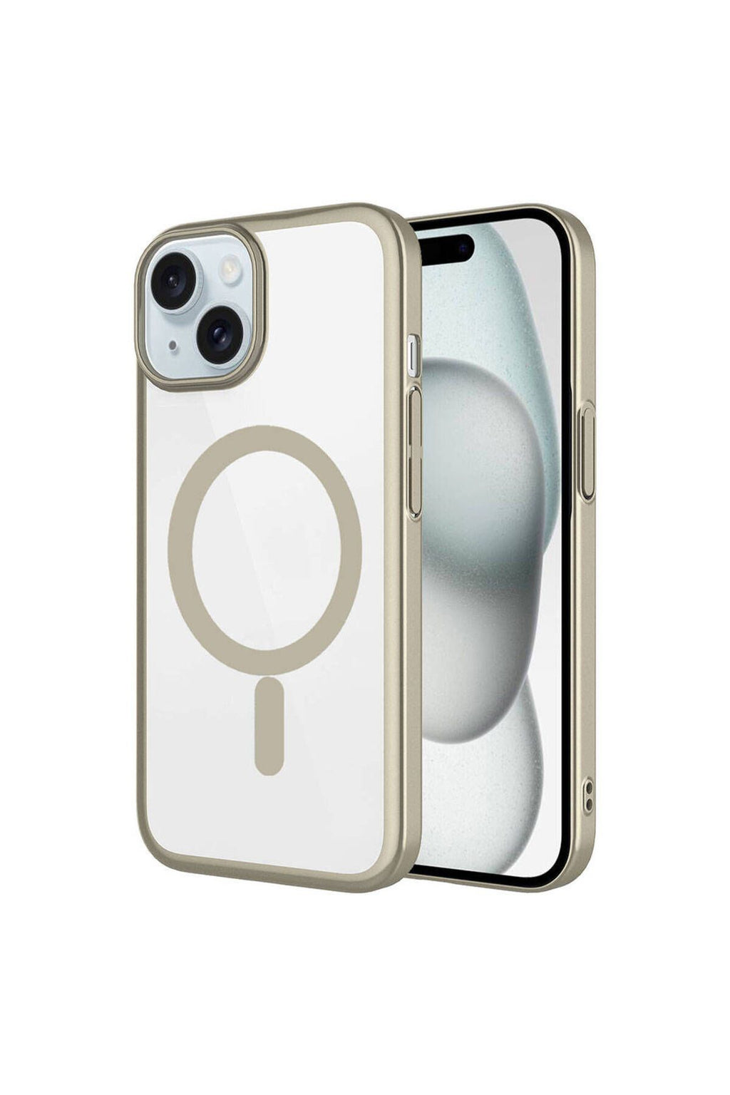 iPhone 15 Uyumlu Wireless Şarj Özellikli Sert PC Zore Mat Riksos Magsafe Kılıf-Sarı