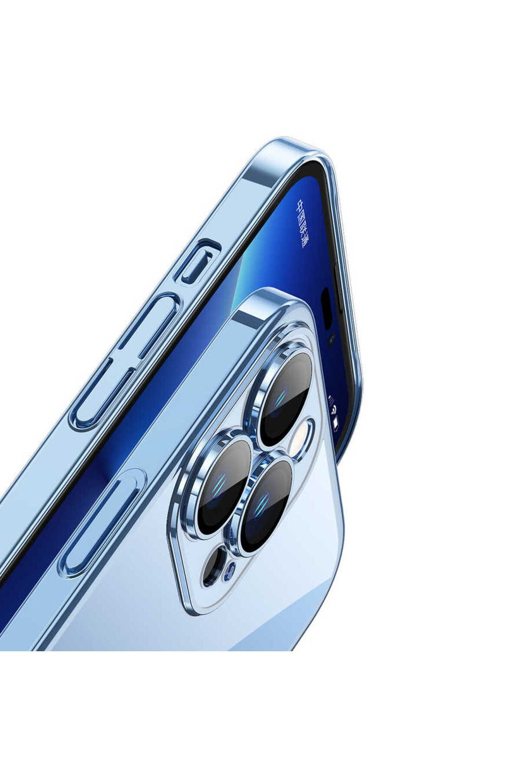 iPhone 14 Pro Uyumlu Sert PC Renkli Çerçeveli Zore Riksos Kılıf-Derin Mor