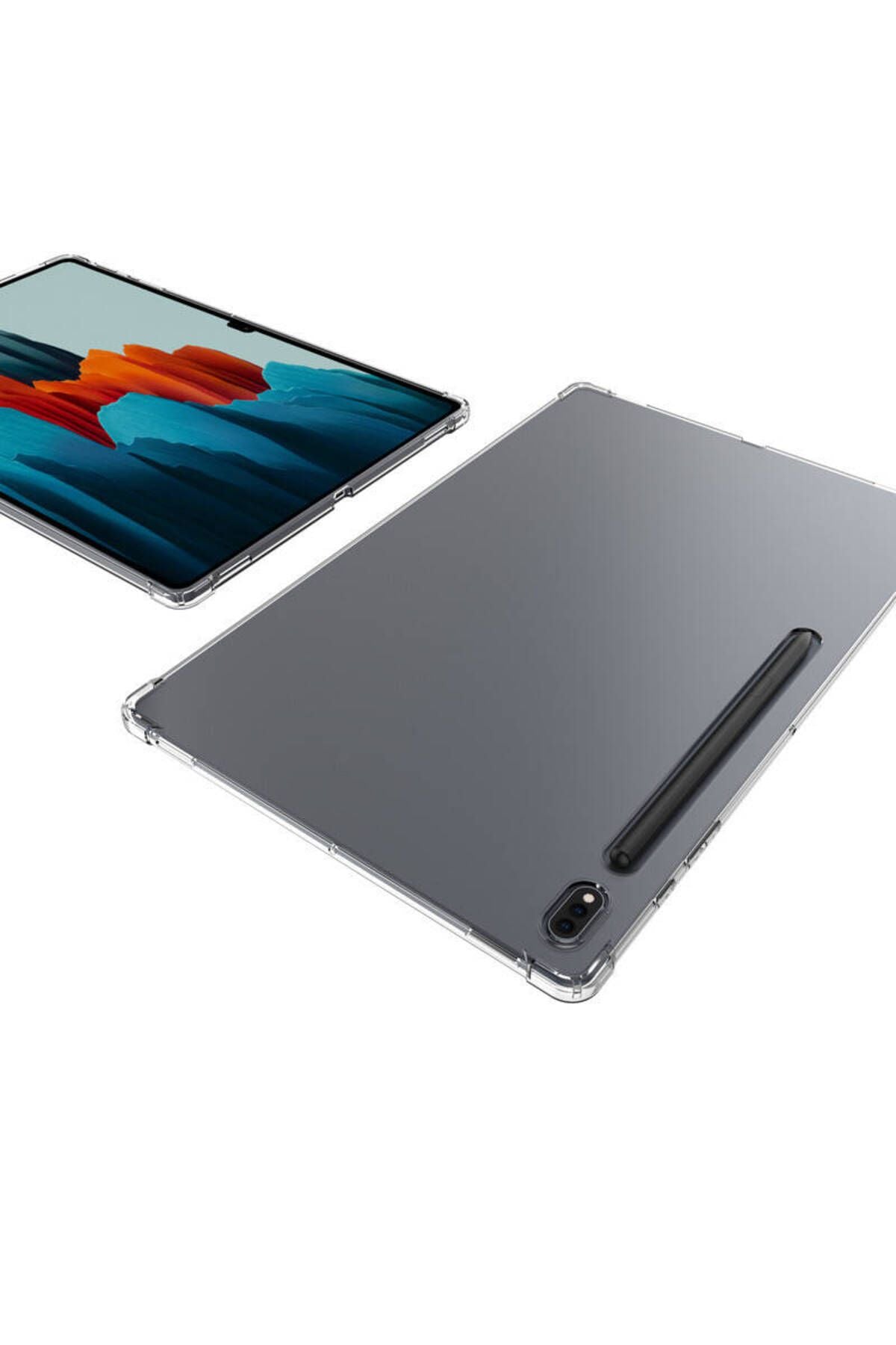 Galaxy Tab S8 Plus Kılıf  Uyumlu Zore Tablet Nitro Anti Shock Silikon Kapak-Renksiz