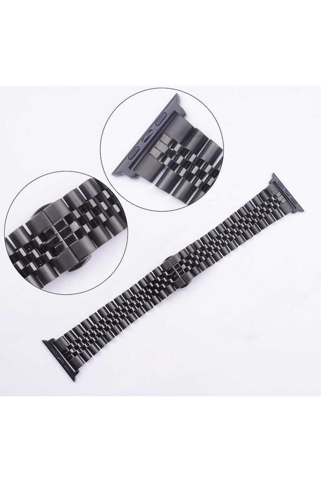 Watch 42mm Uyumlu KRD-36 Metal Zore Kordon-Gümüş-Siyah