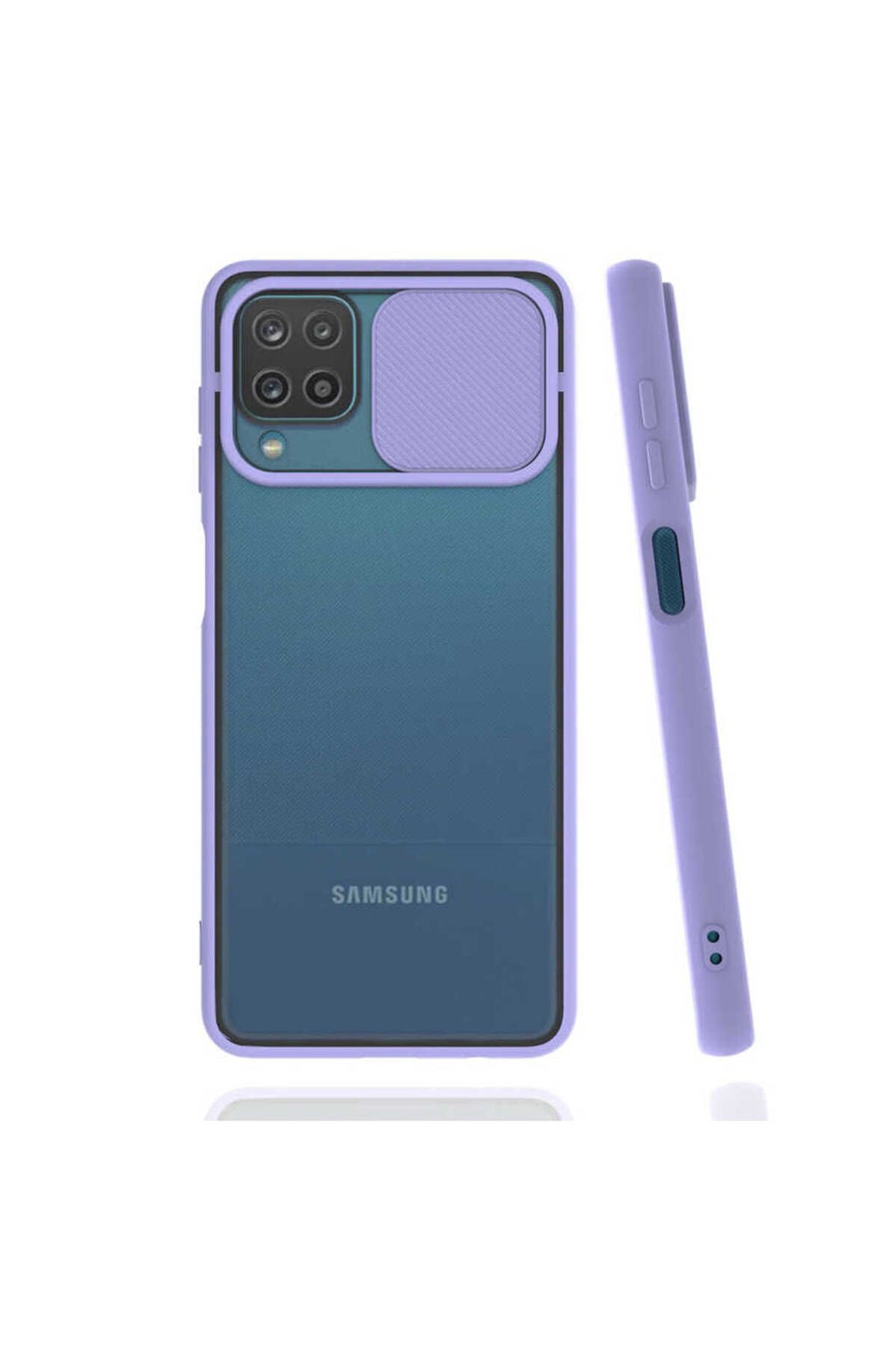 Galaxy A12 Uyumlu Zore Lensi Kapak-Lacivert