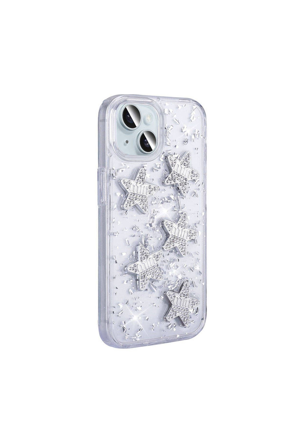 iPhone 15 Uyumlu NTW Kılıf Airbagli Simli Arka Yüzey Zore Işıltı Silikon Kapak-Lila