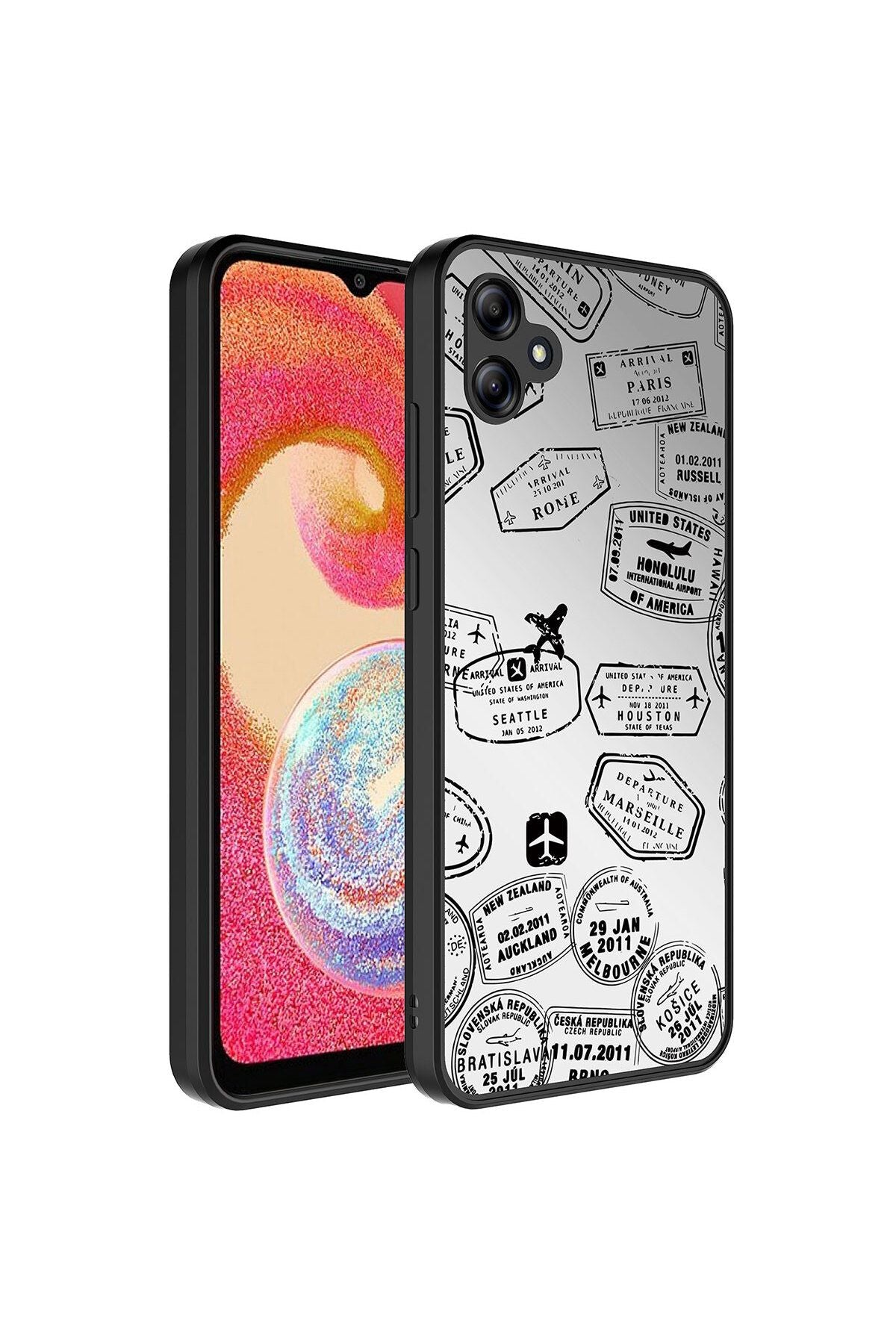 Galaxy A04E Kılıf Aynalı Desenli Kamera Korumalı Parlak Zore Mirror Kapak - Fragile