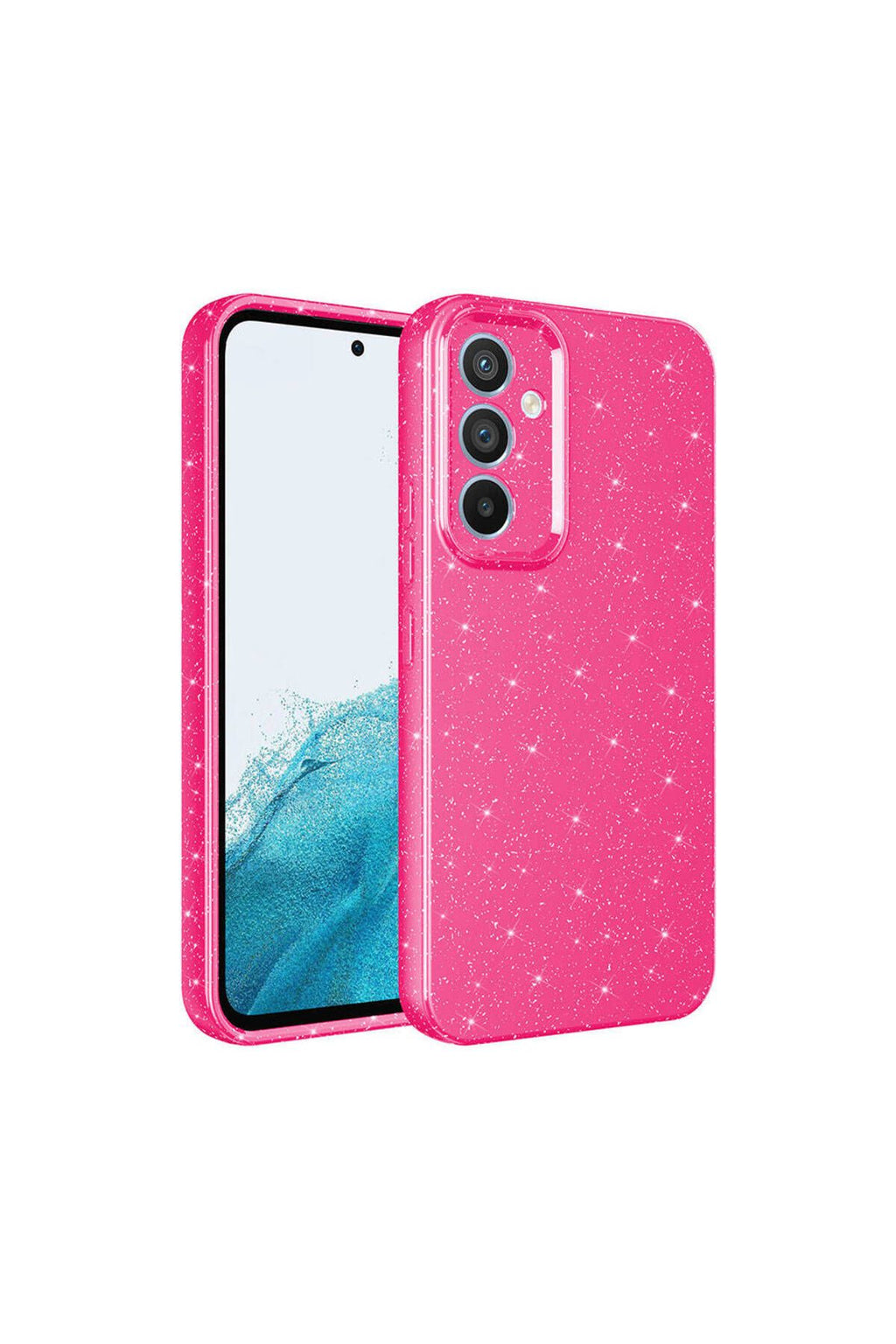 Galaxy S24 Kılıf Kamera Korumalı Simli Lüks Zore Koton Kapak - Pembe Koyu