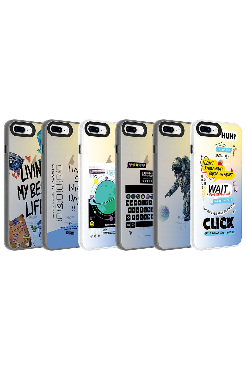 iPhone 8 Plus Kılıf Desenli Zore Dragon Sert Kapak - Klavye