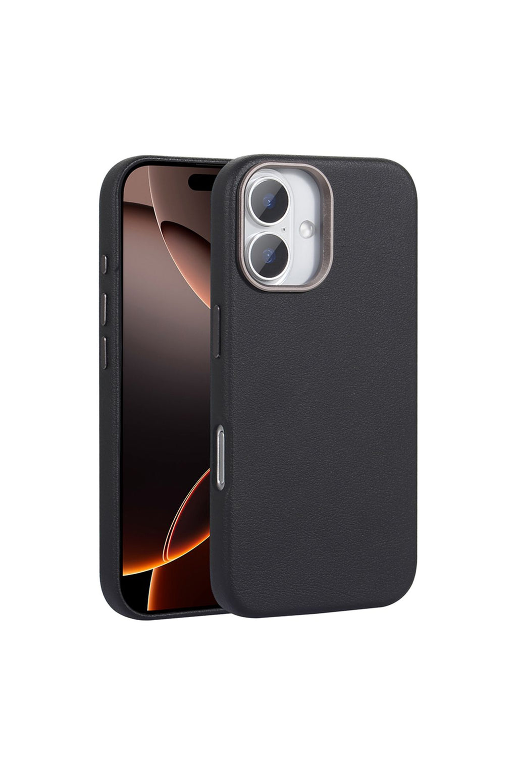 iPhone 16 Uyumlu Kılıf Magsafe Şarj Özellikli PU Deri Zore Adora Kapak-Gri