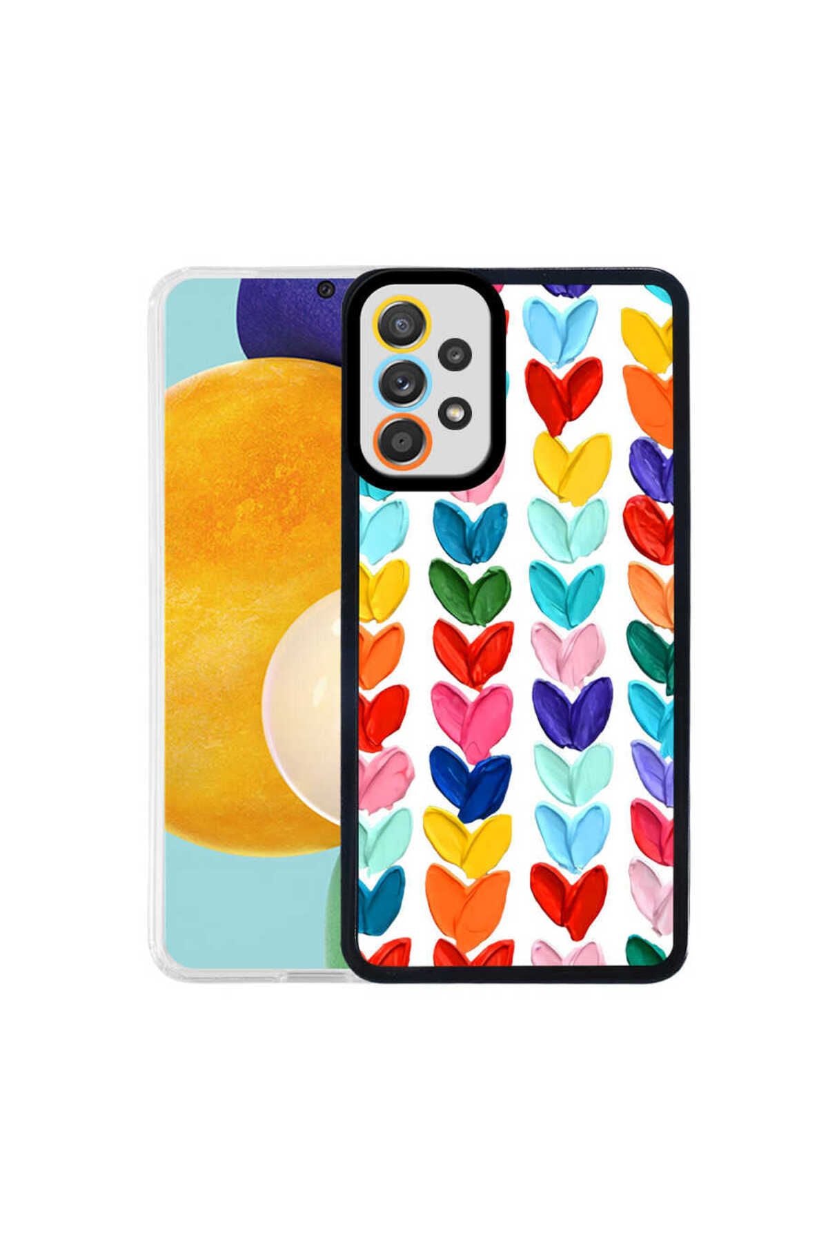 Galaxy A52 Kılıf Zore M-Fit Desenli Kapak - Heart No6