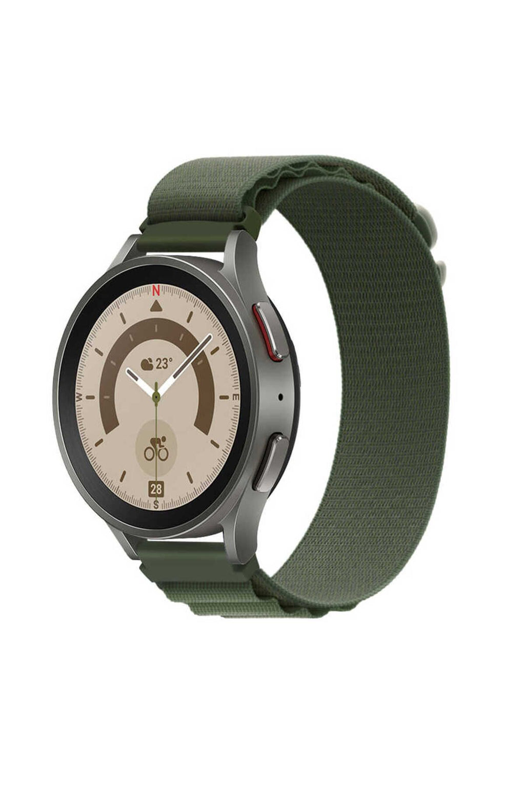 Galaxy Watch 42mm Uyumlu KRD-74 20mm Hasır Zore Kordon-Siyah