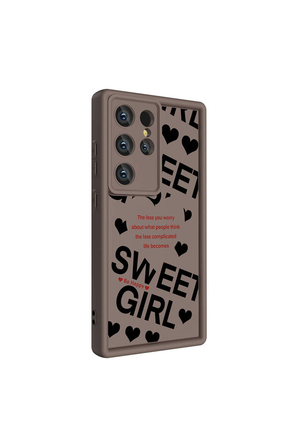 Galaxy S23 Ultra Kılıf Kamera Korumalı Baskılı Arka Yüzey Zore Klas Kapak - Açık Kahve