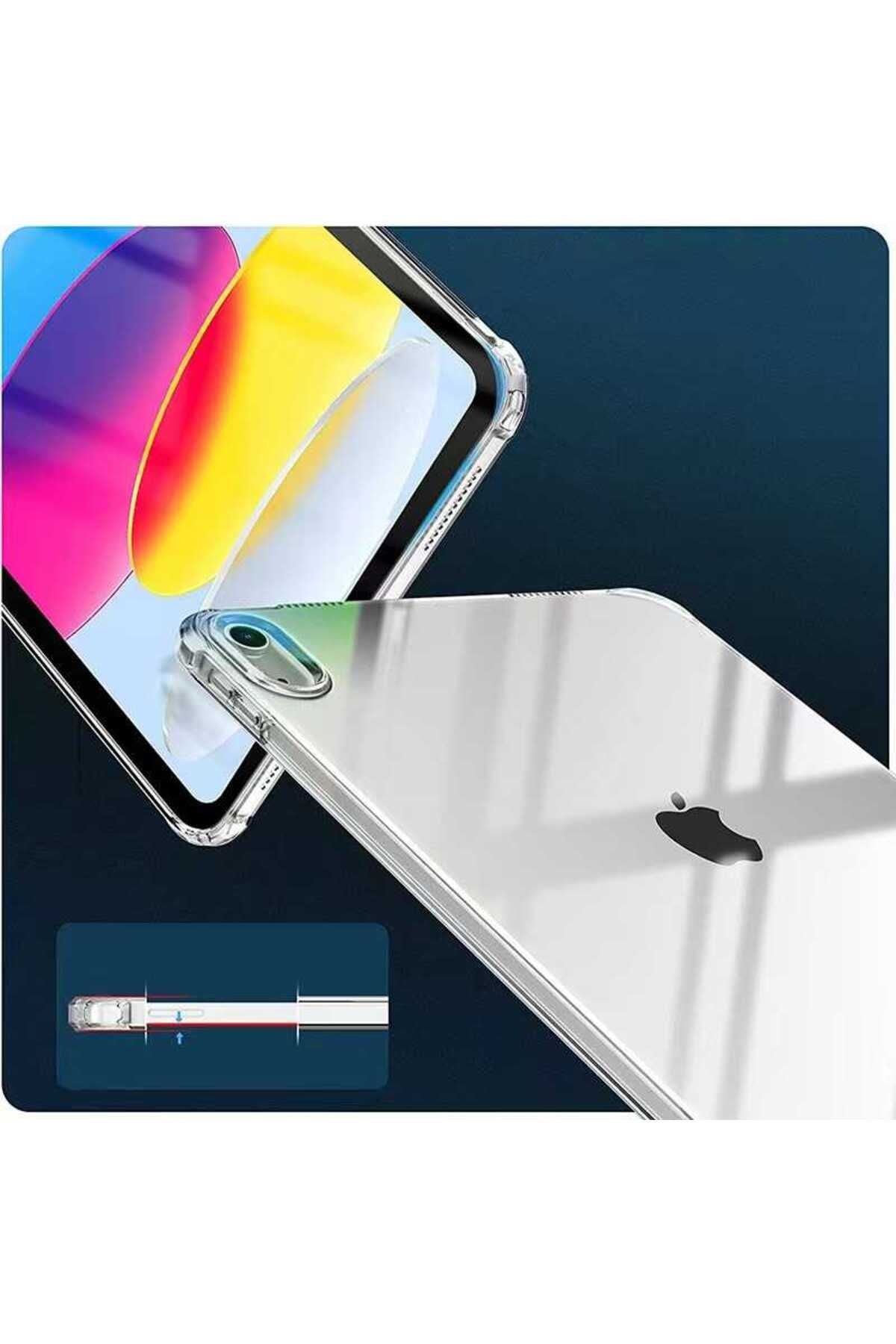 iPad 10.9 2022 (10.Nesil) - Uyumlu Uyumlu Zore Tablet Nitro Anti Shock Silikon Kapak-Renksiz